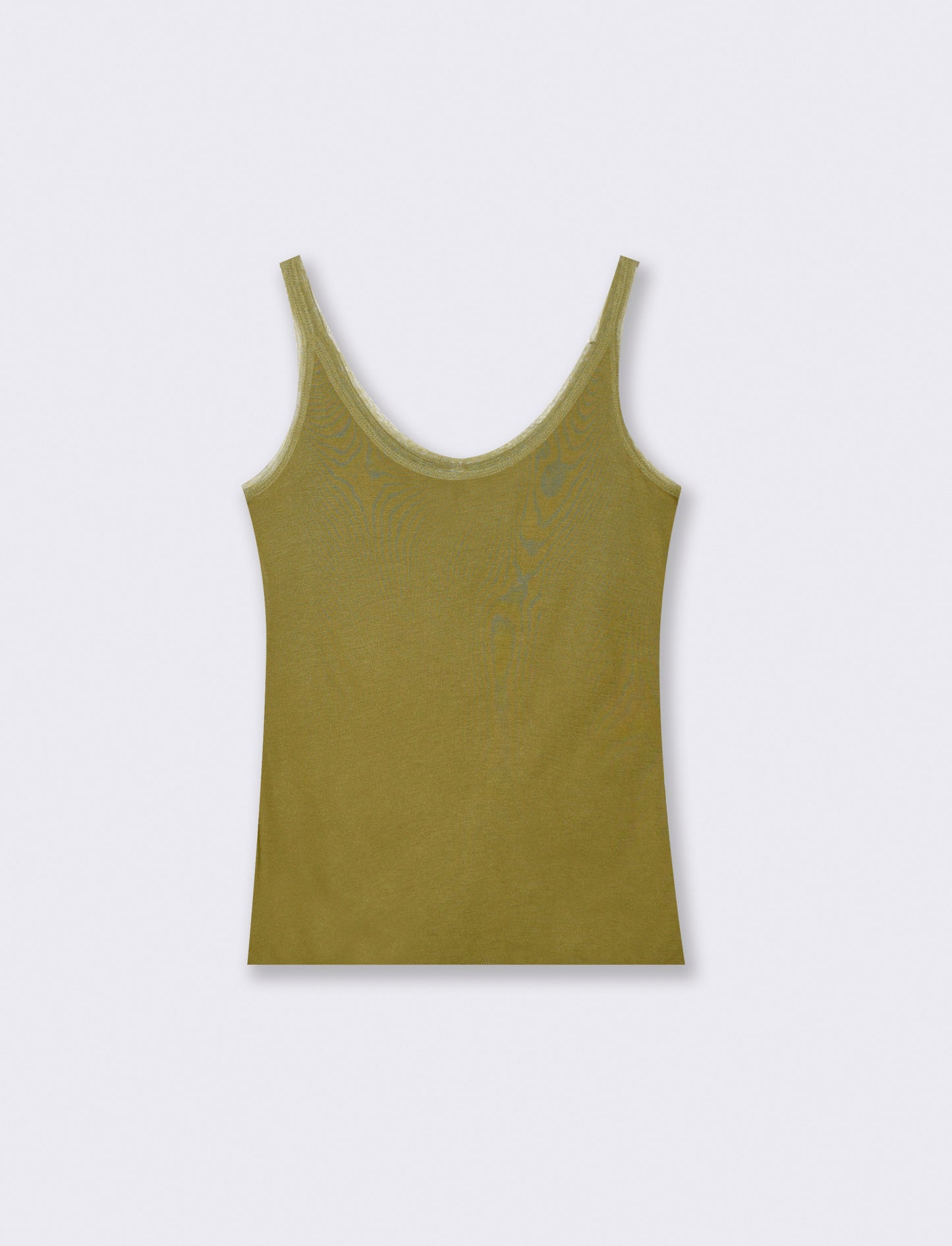 Top con inserti in mesh e bretelle - Verde abete