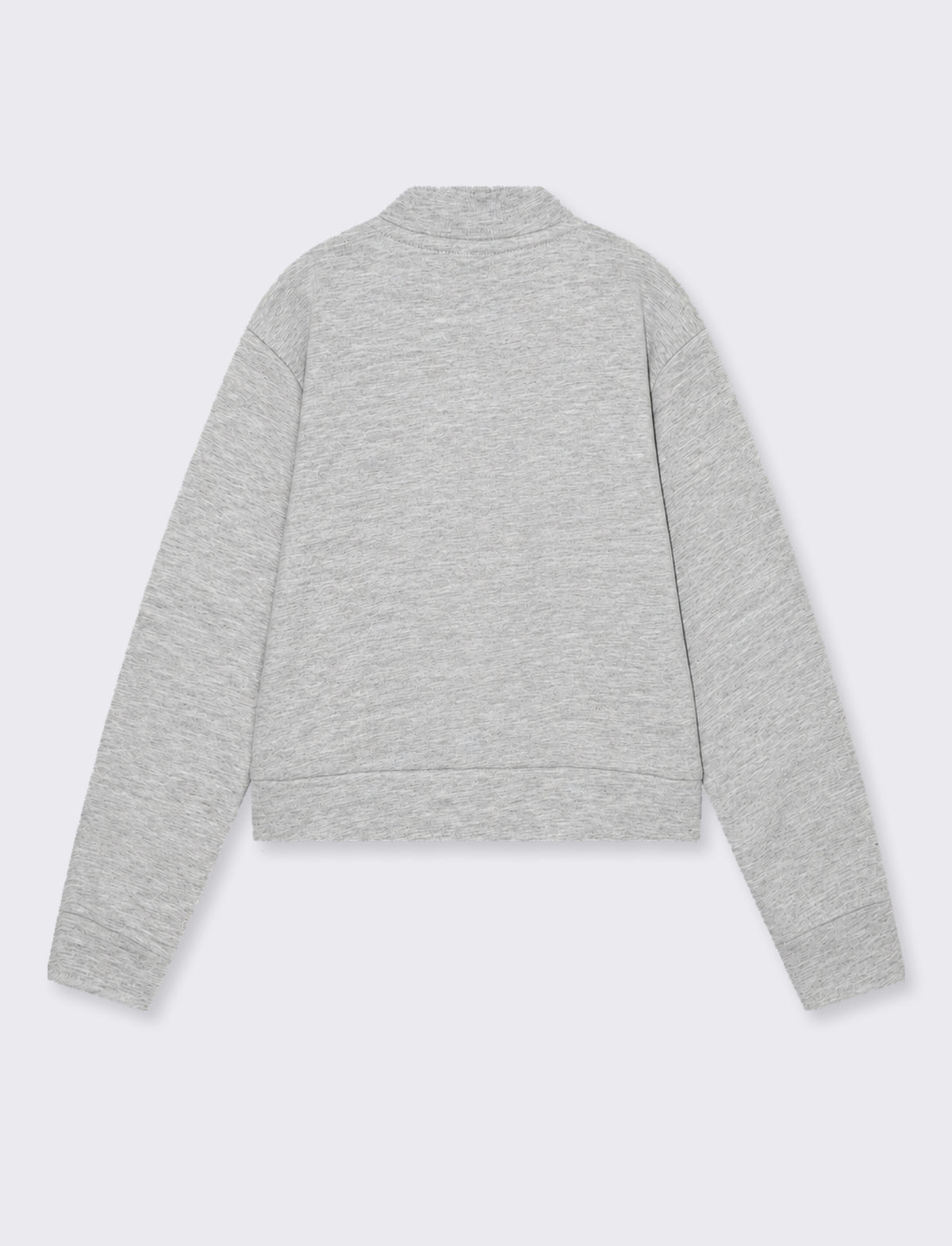 Felpa basica da bambina a manica lunga con zip. - Grigio mel.