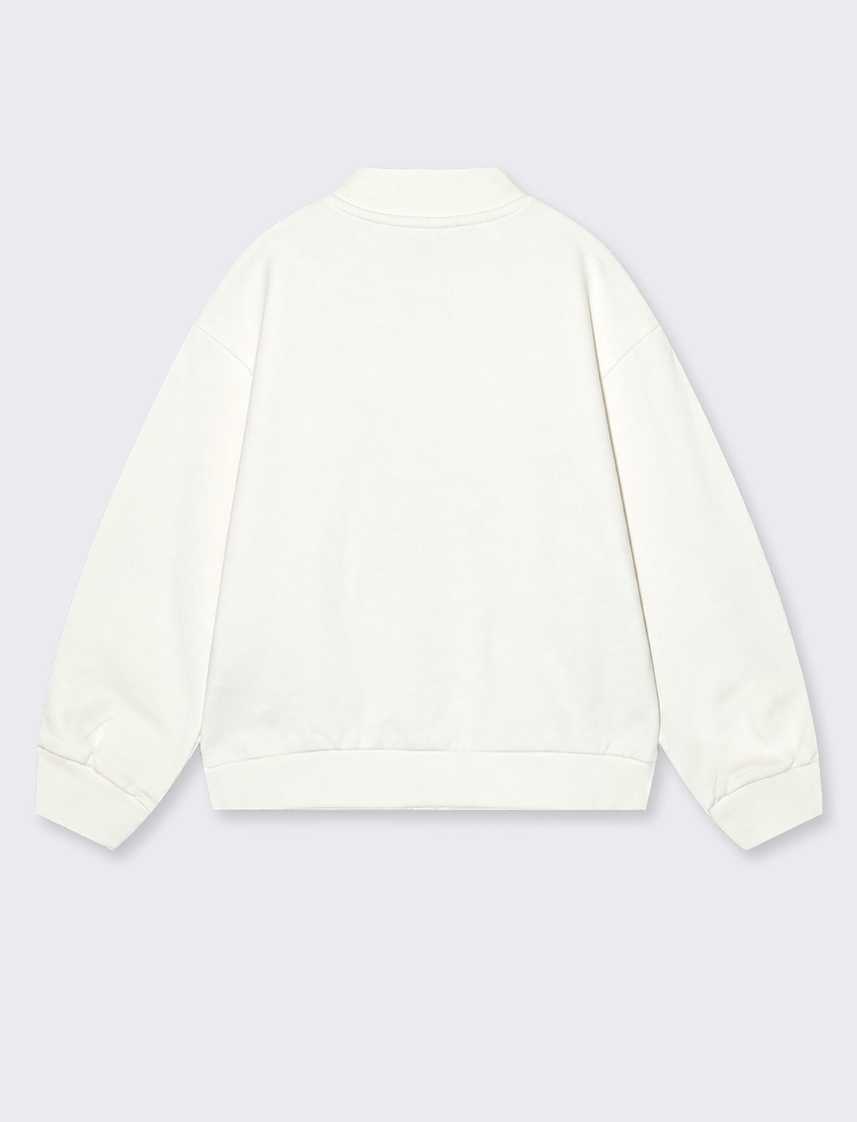 Felpa con zip da bambina - Bianco latte