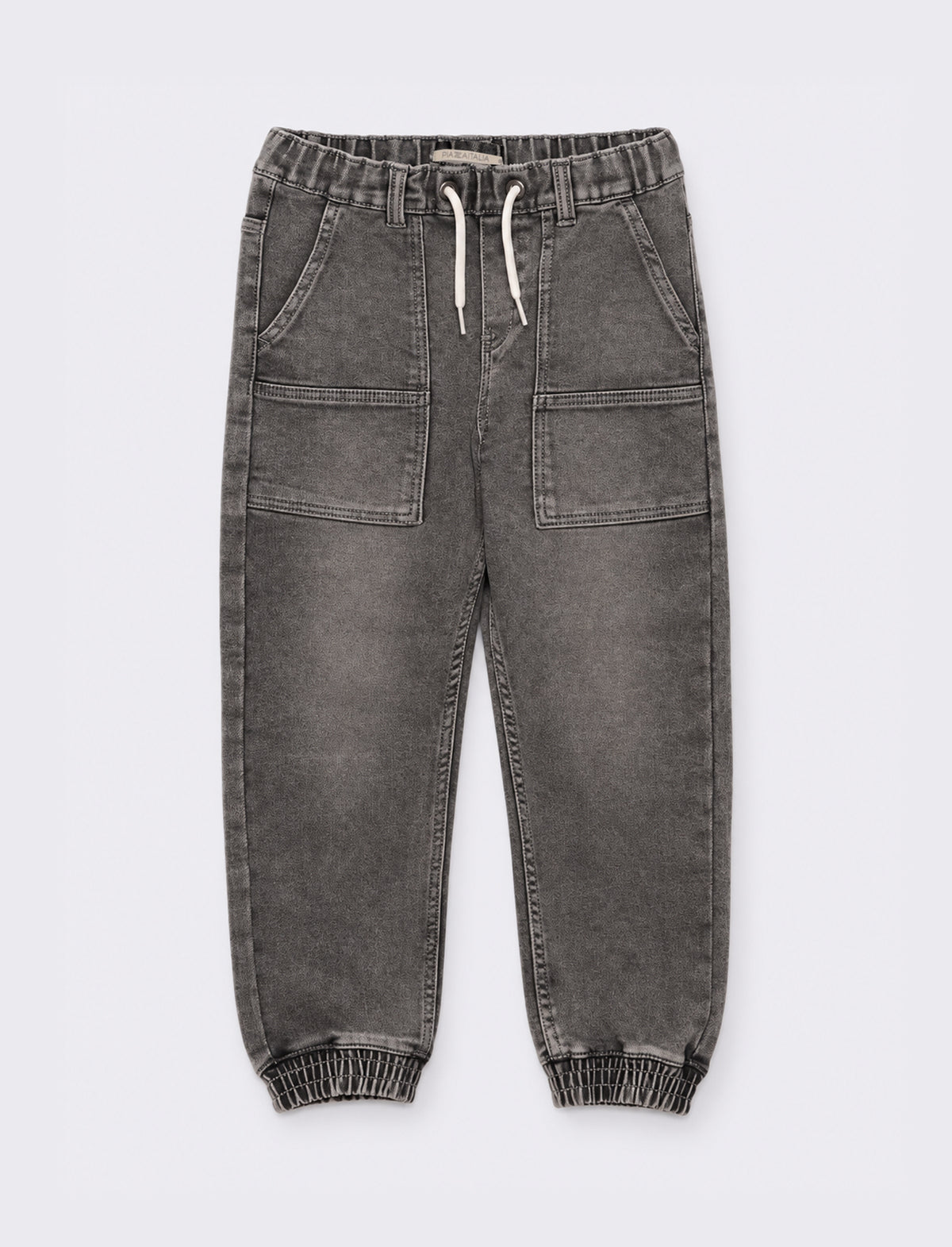 Jogger in tessuto effetto denim. - Grigio