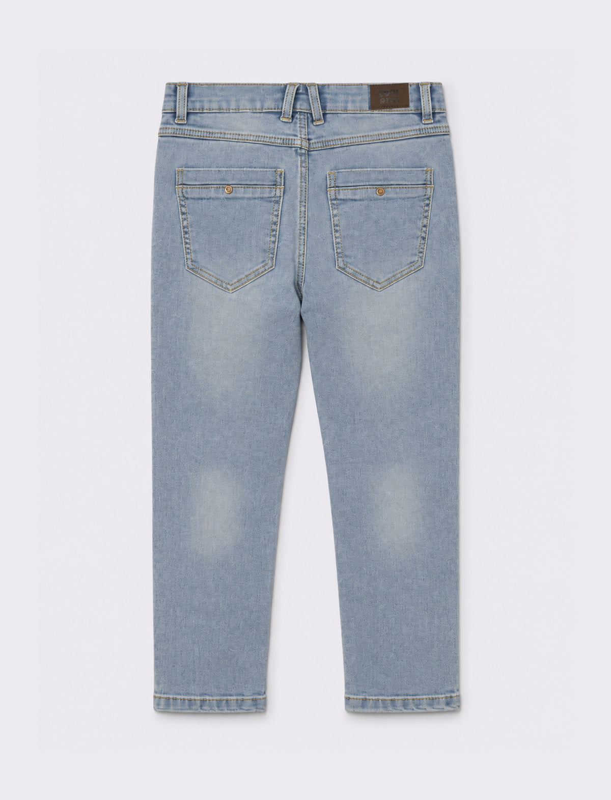 Jeans 5 tasche con rotture. - Denim chiaro