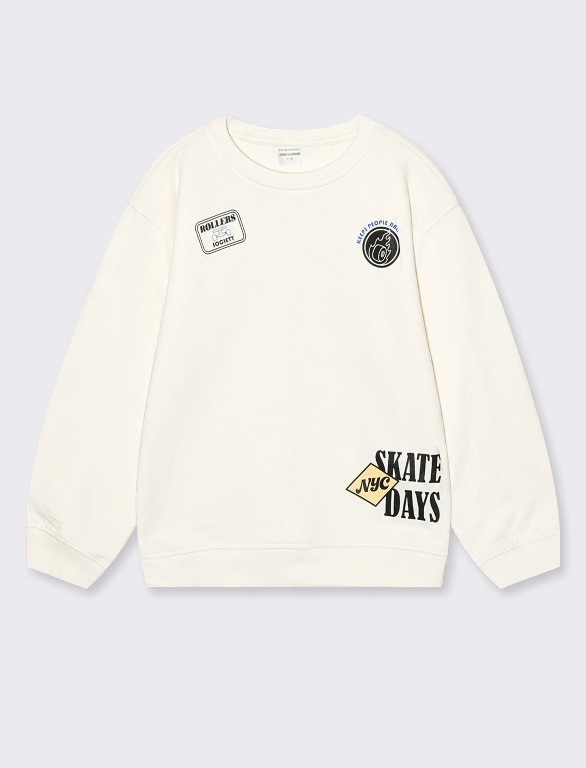 Felpa con stampa. - Bianco latte