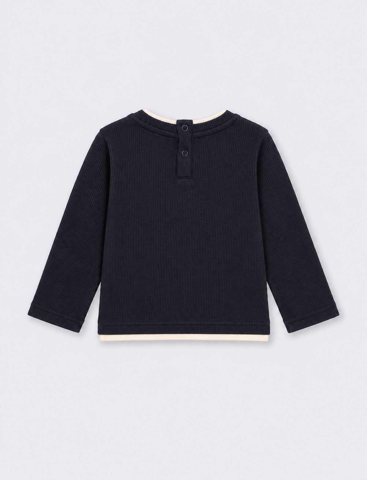 T shirt in tessuto waffle - Blu