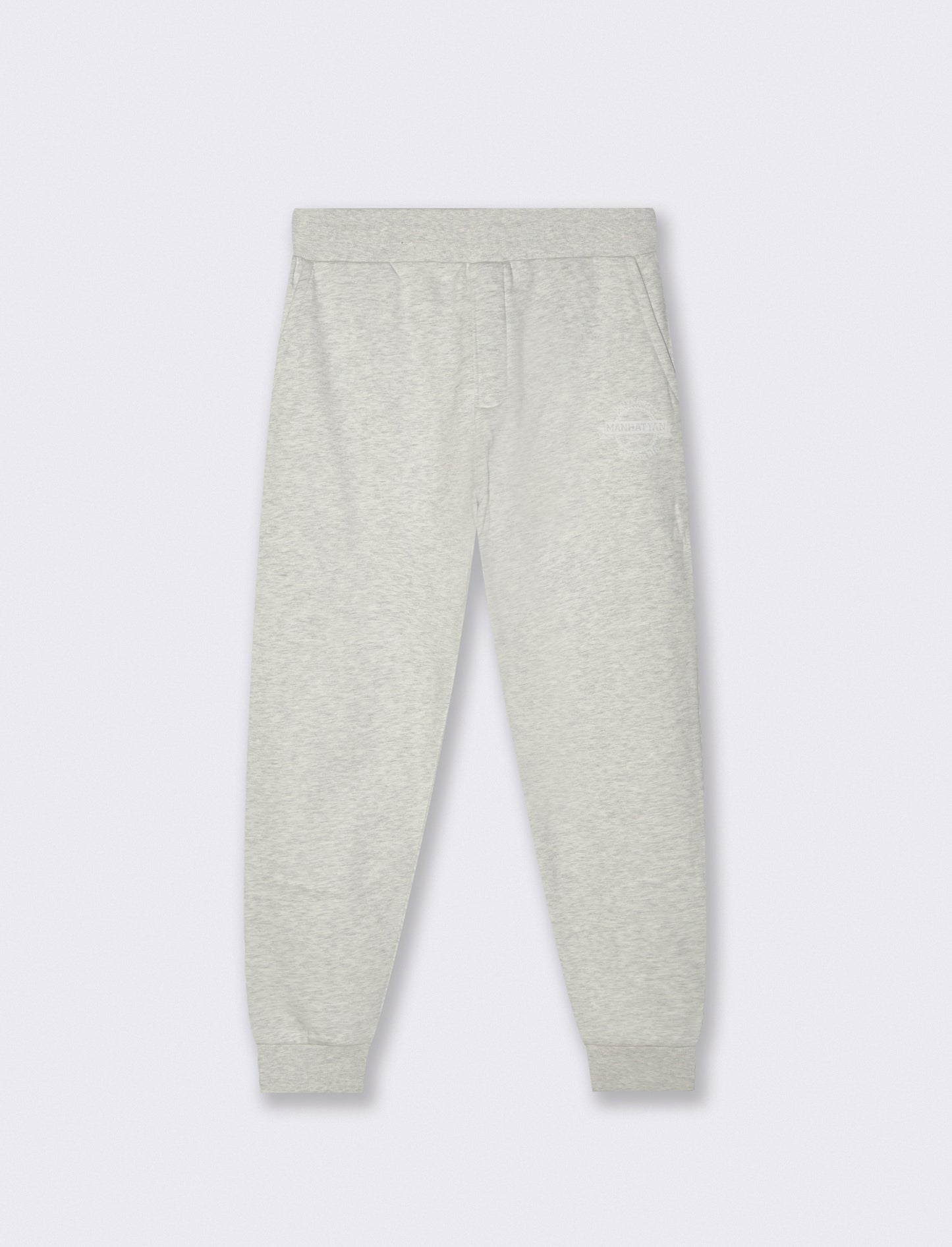 PANTALONI JOGGER IN FELPA CON STAMPA FLOCK - Grigio mel.