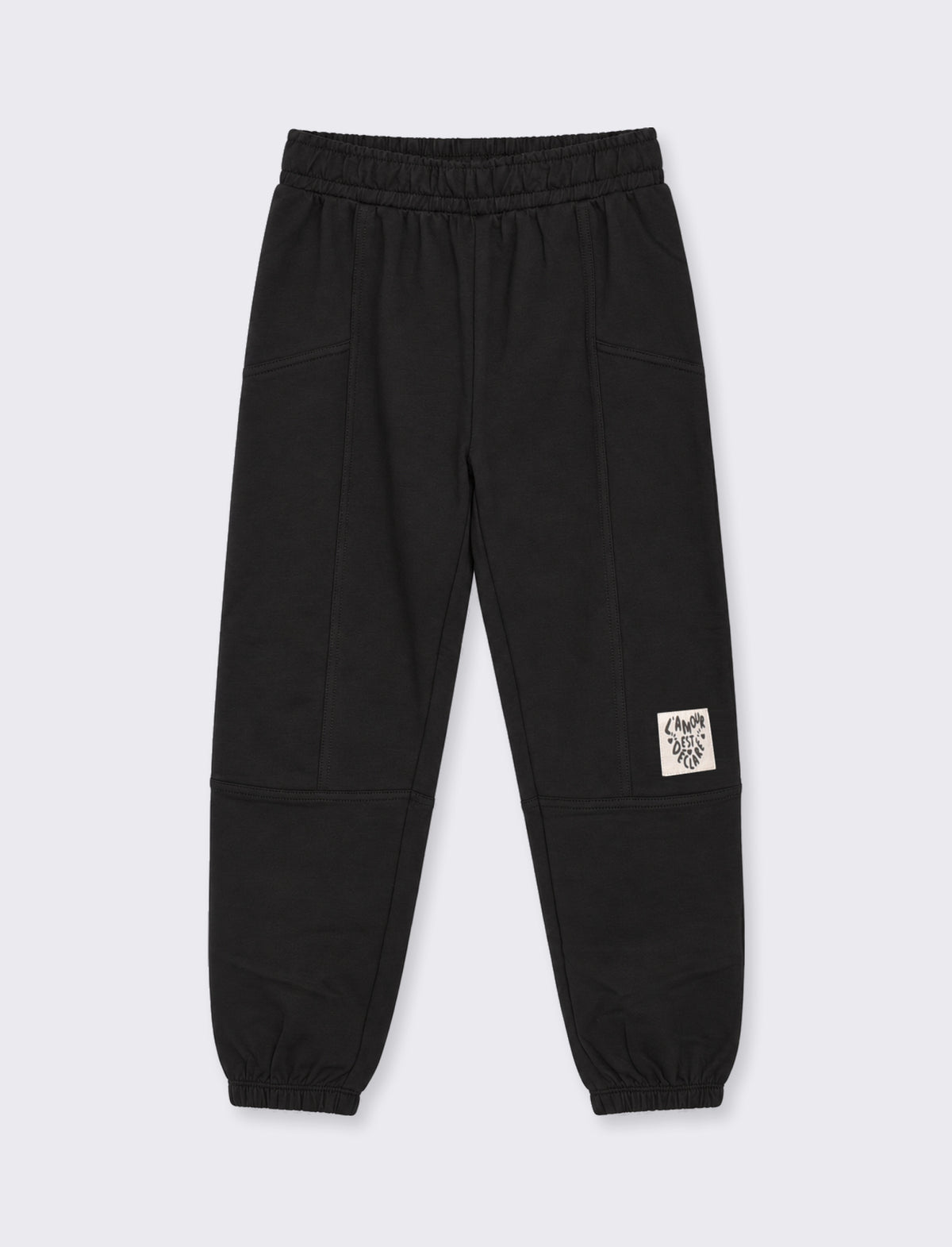 Pantalone in felpa da bambina. - Nero