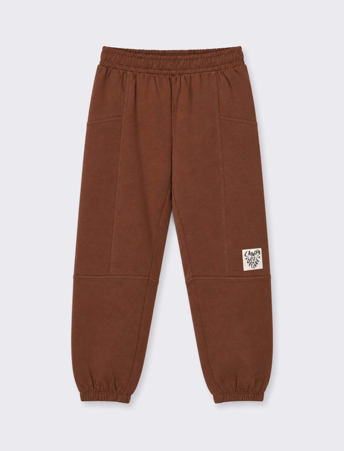Pantalone in felpa da bambina. - Marrone