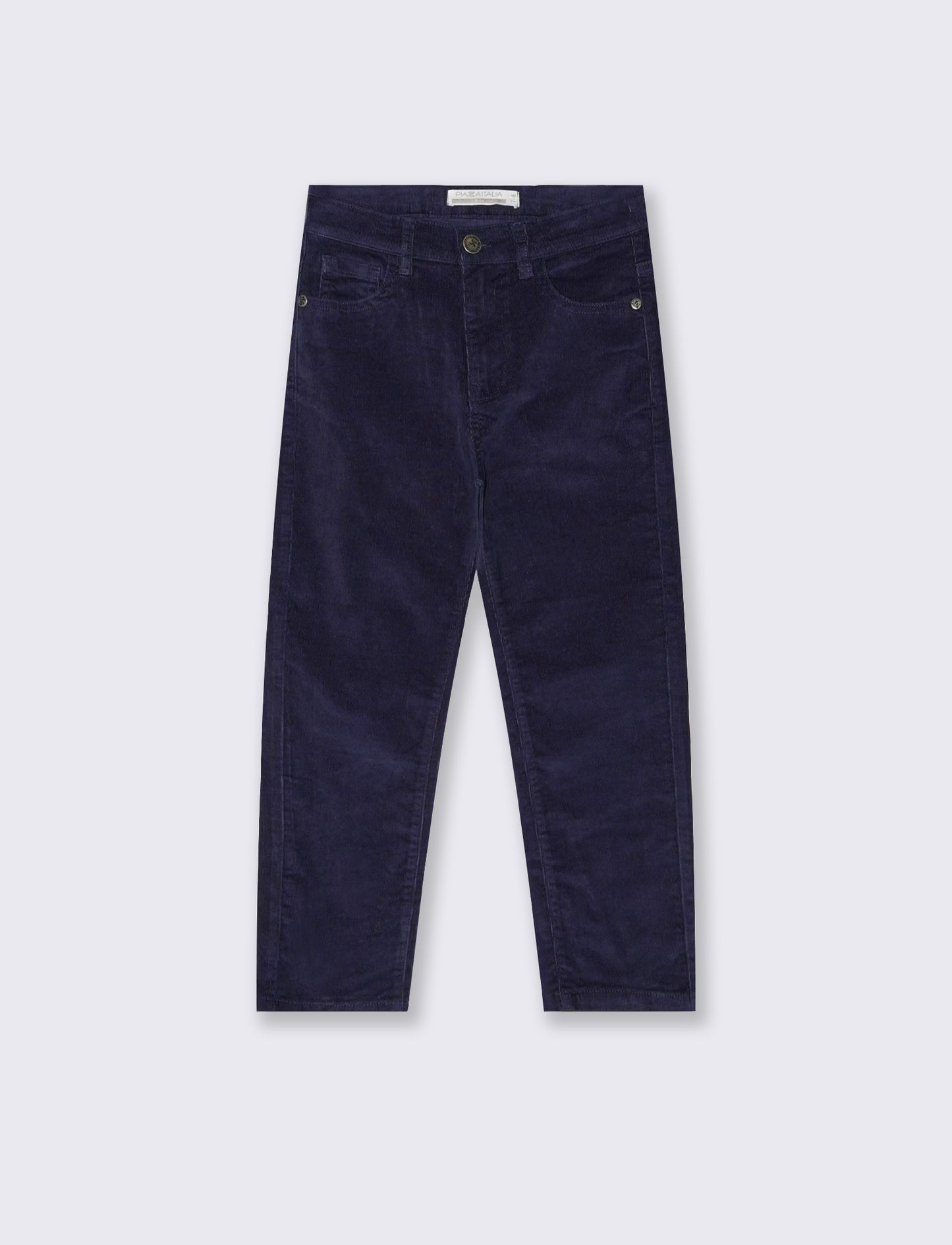 Pantalone 5 tasche in velluto a coste. - Blu