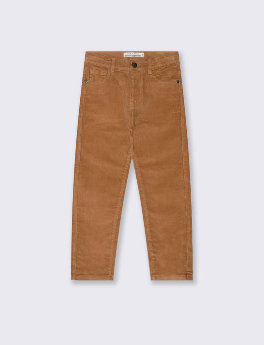 Pantalone 5 tasche in velluto a coste. - Beige