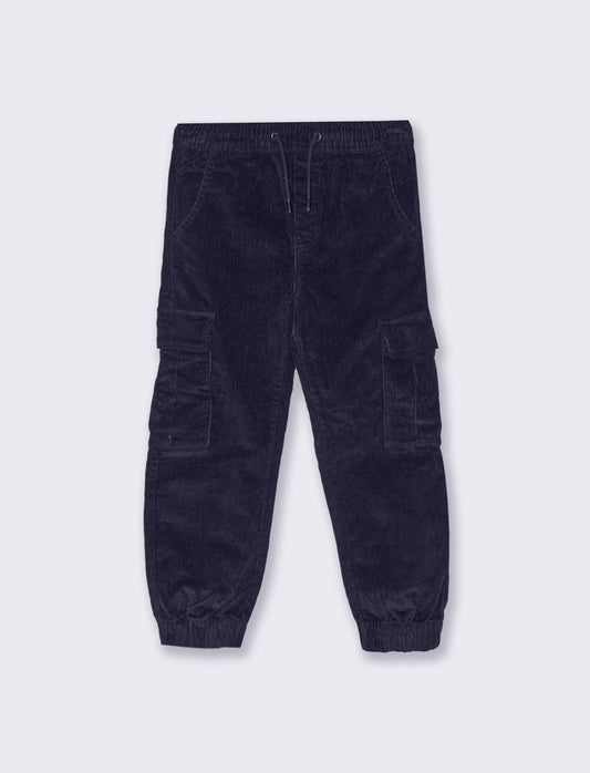 Jogger in velluto a coste. - Blu