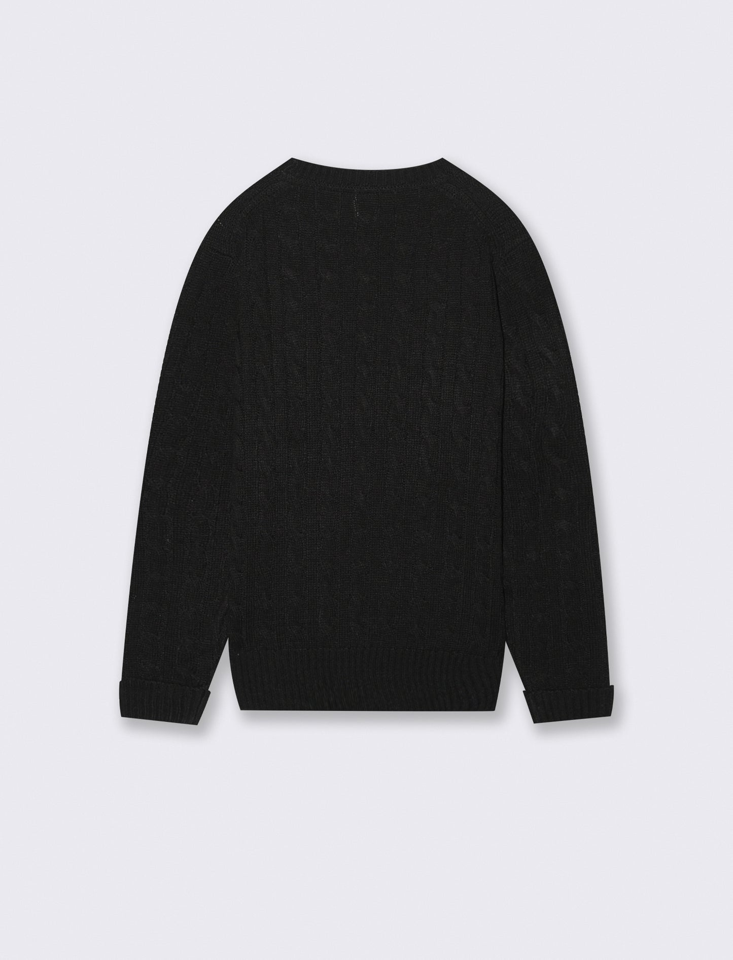 Maglia girocollo a traccia. - Nero