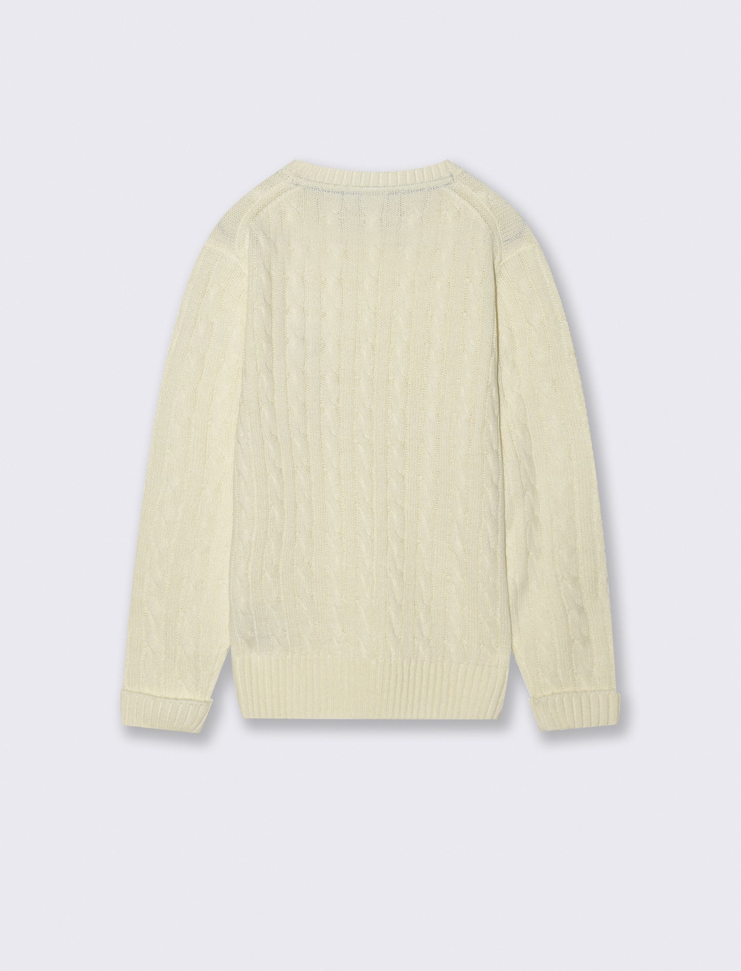 Maglia girocollo a traccia. - Bianco latte