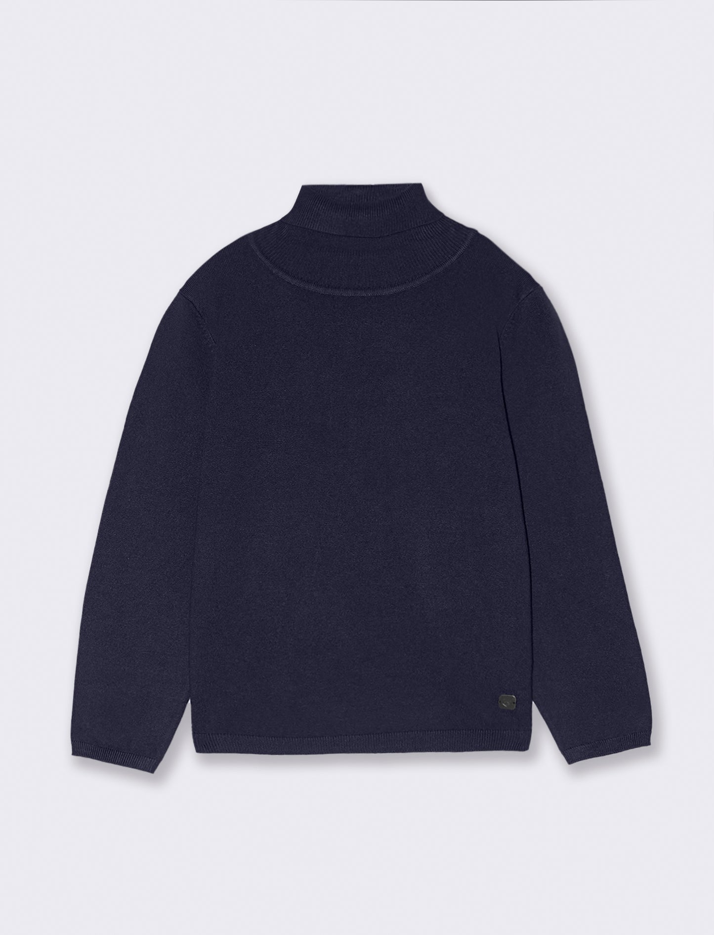 MAGLIA COLLO ALTO viscosa nylon - Blu