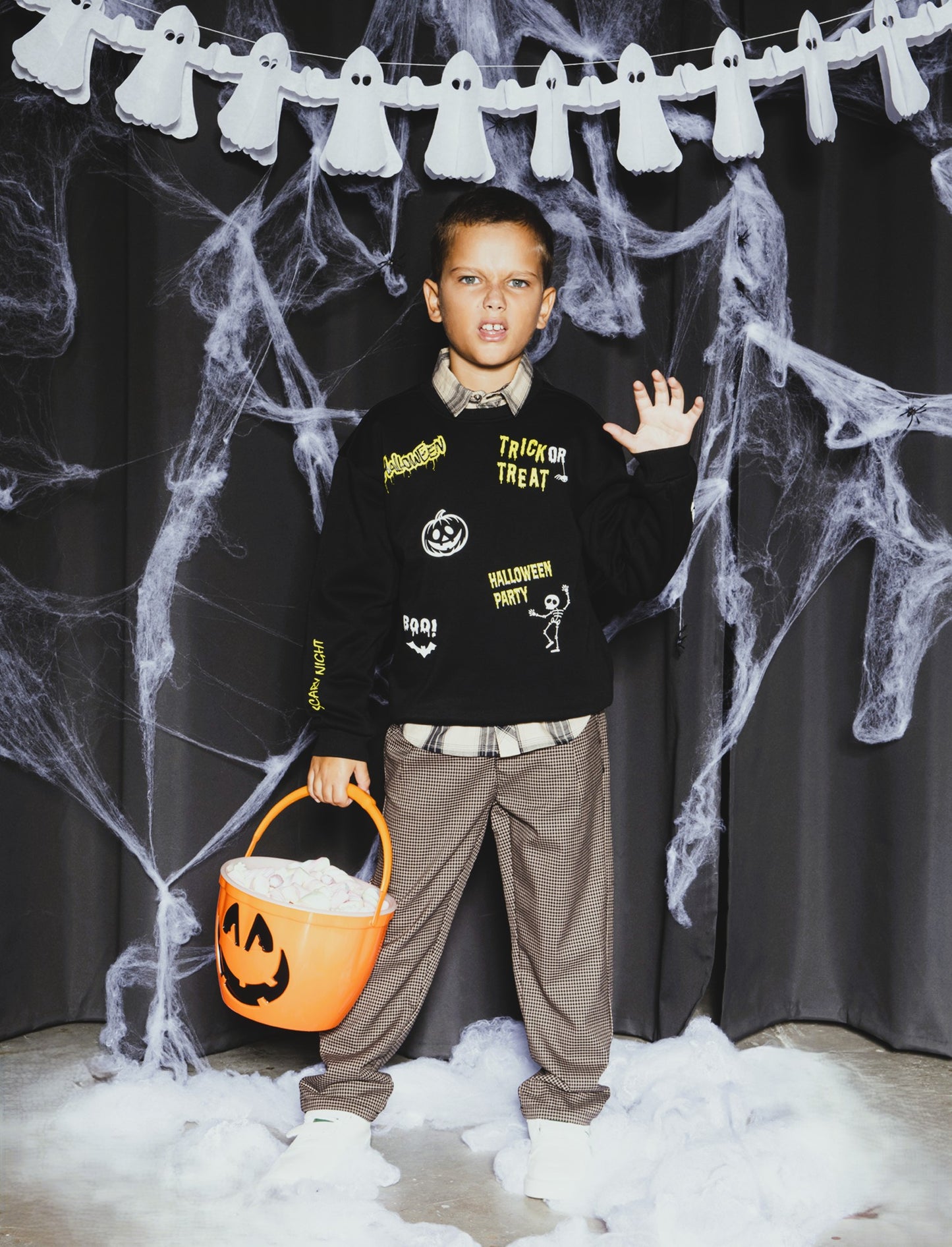 FELPA GIROCOLLO Halloween - Nero