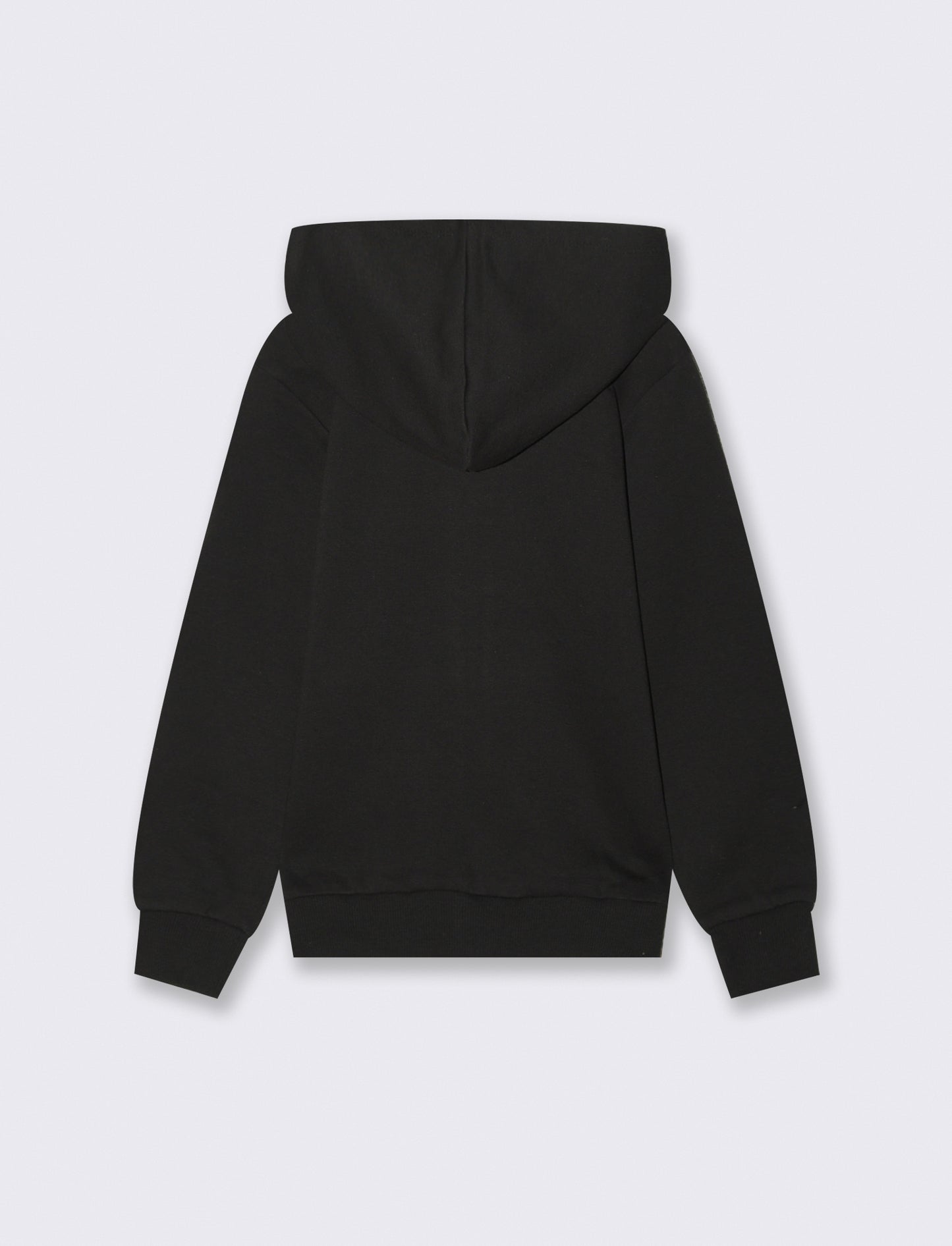 Felpa full zip con cappuccio. - Nero
