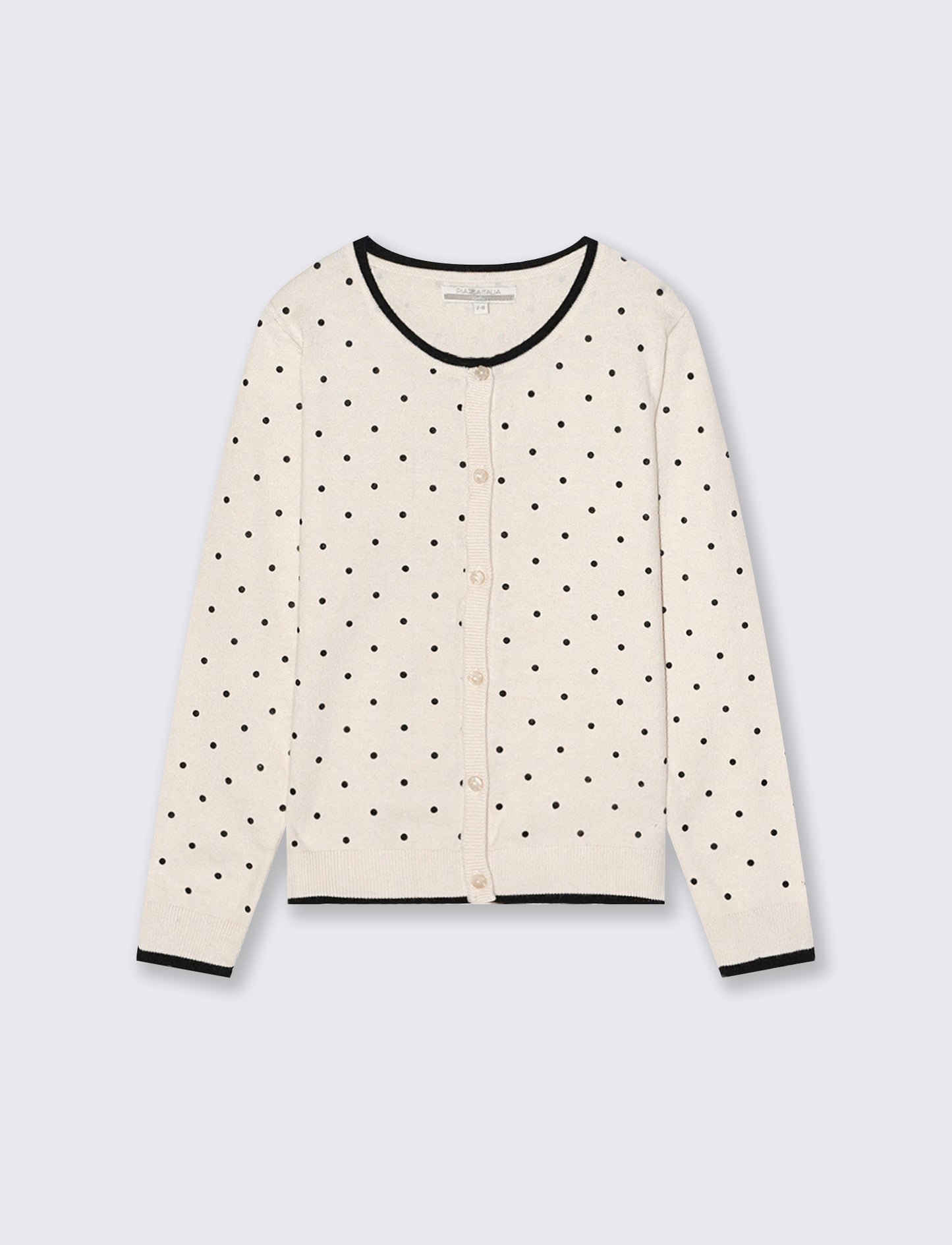 Cardigan in maglia manica lunga. - Beige