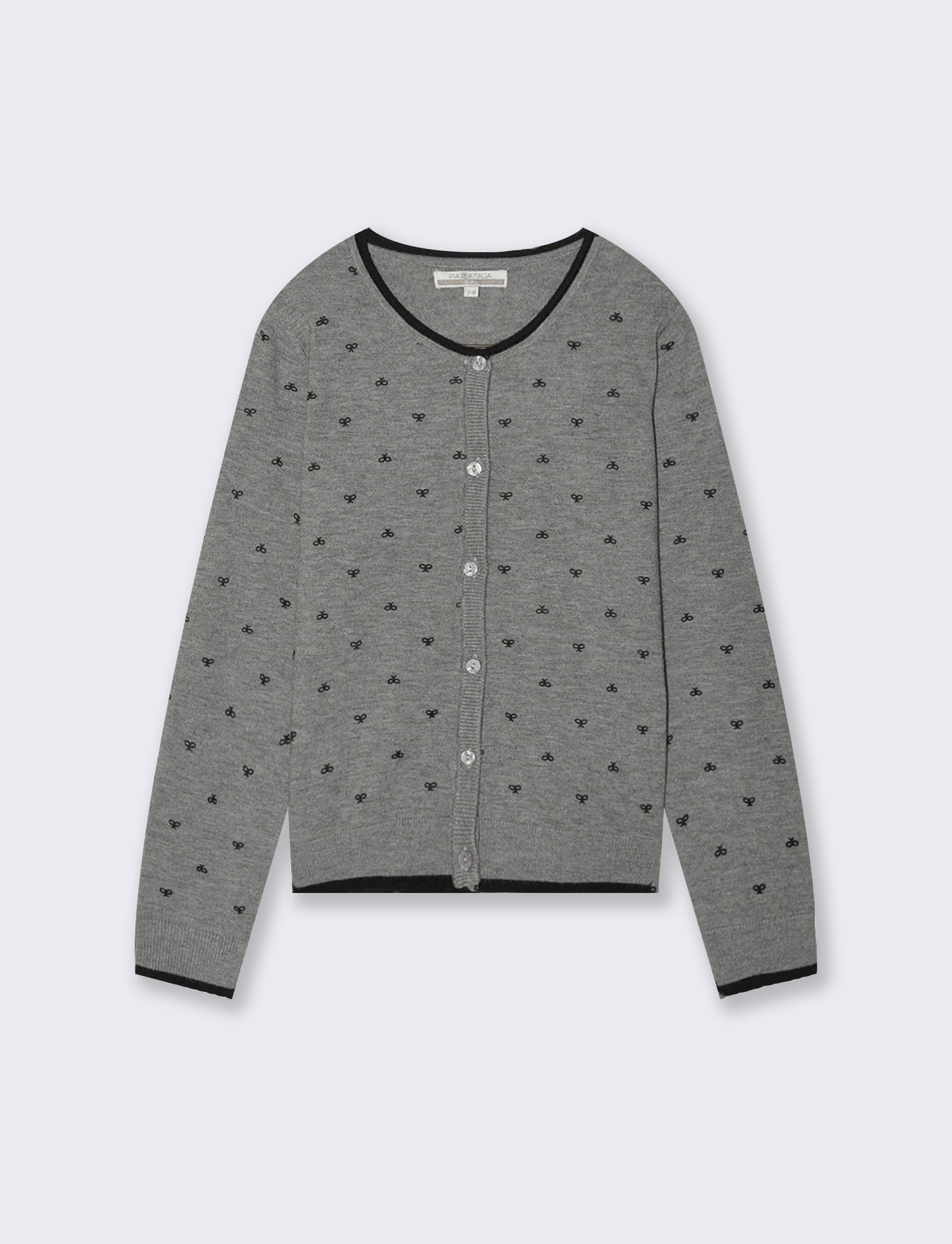 Cardigan in maglia manica lunga. - Grigio melange