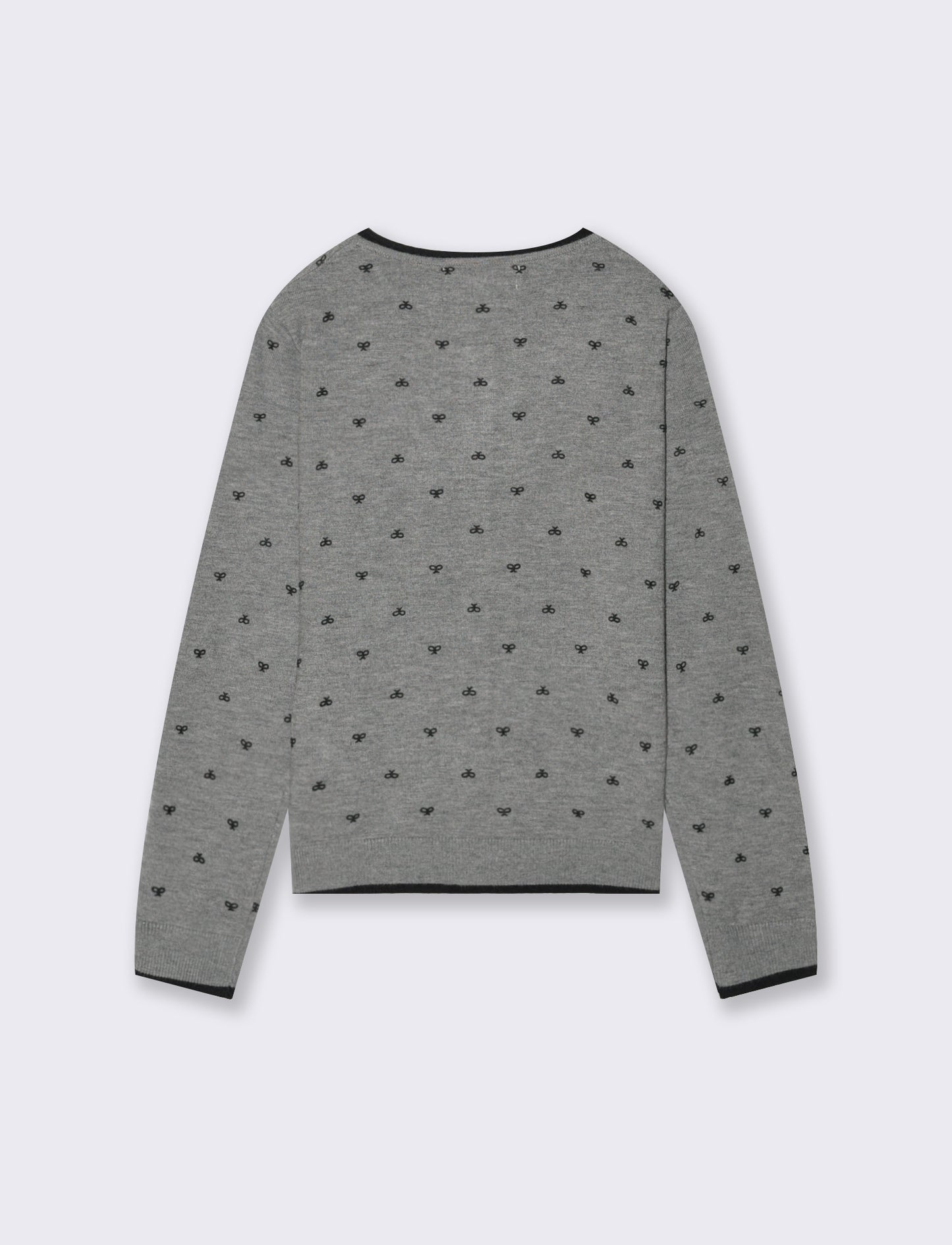 Cardigan in maglia manica lunga. - Grigio melange