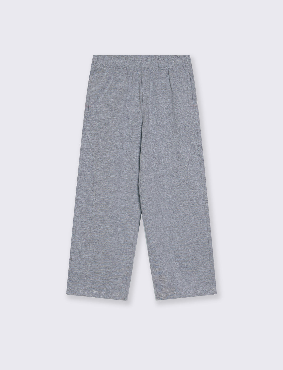 Pantalone in felpa da bambina, gamba larga. - Grigio mel.