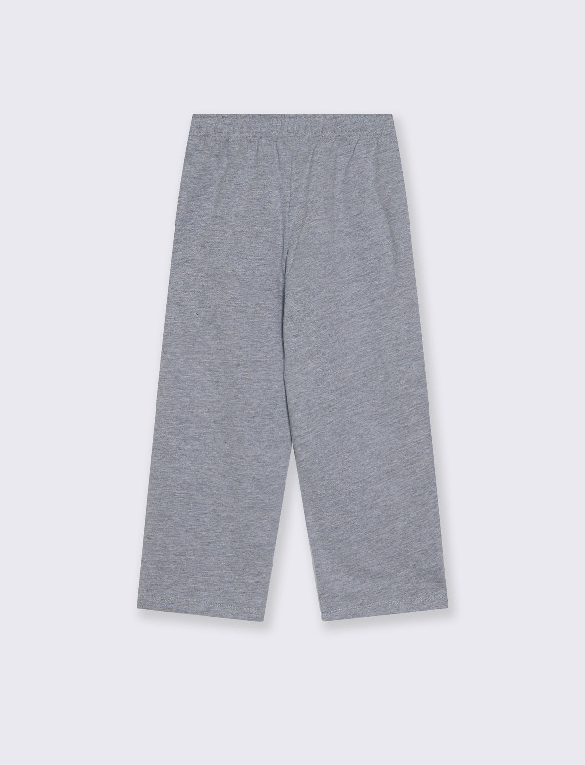 Pantalone in felpa da bambina, gamba larga. - Grigio mel.