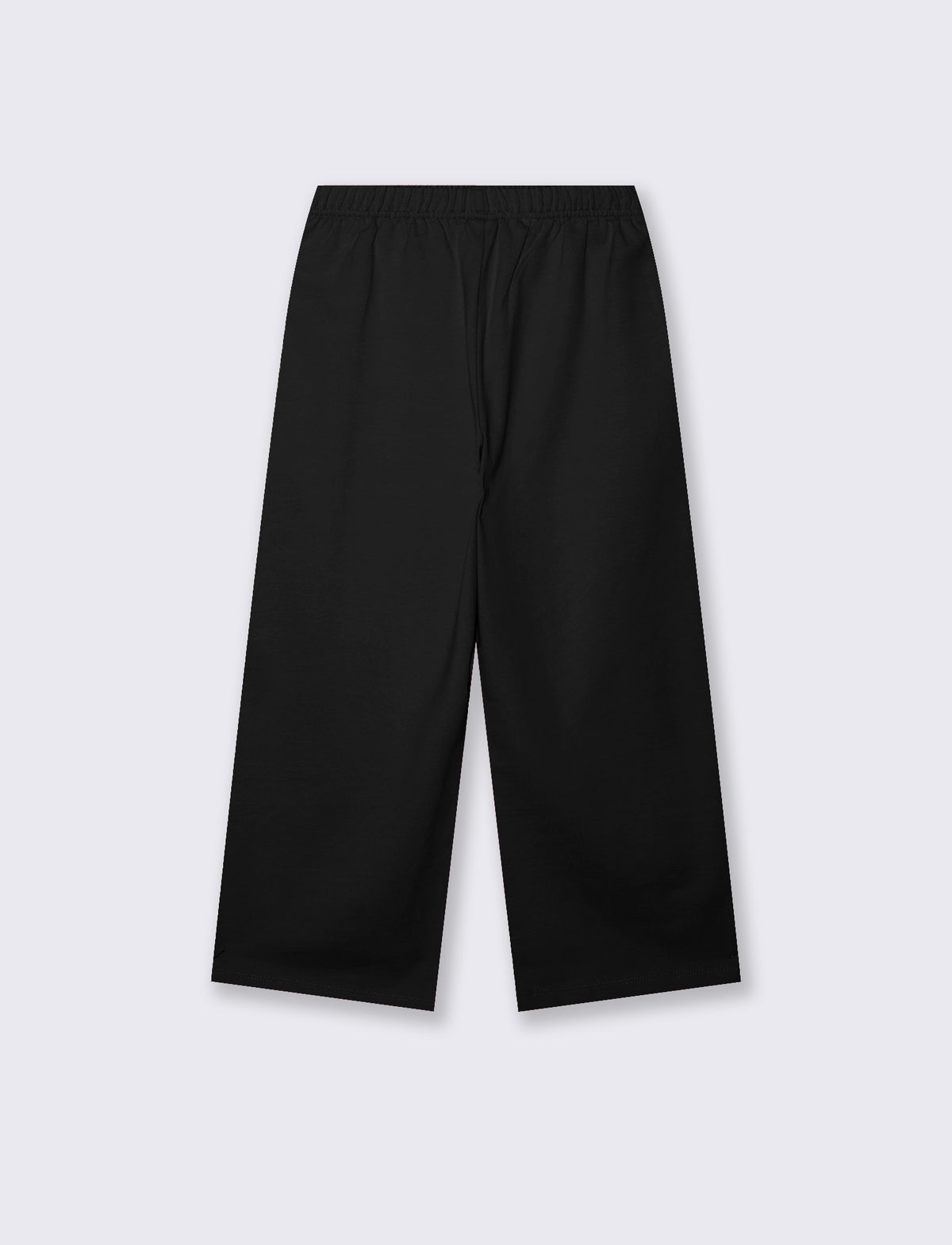 Pantalone in felpa da bambina, gamba larga. - Nero