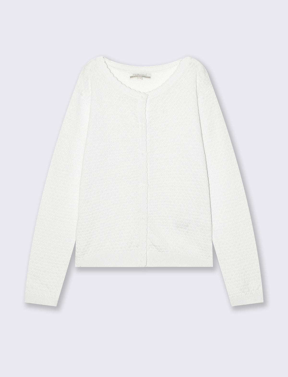 Cardigan manica lunga traforato - Bianco