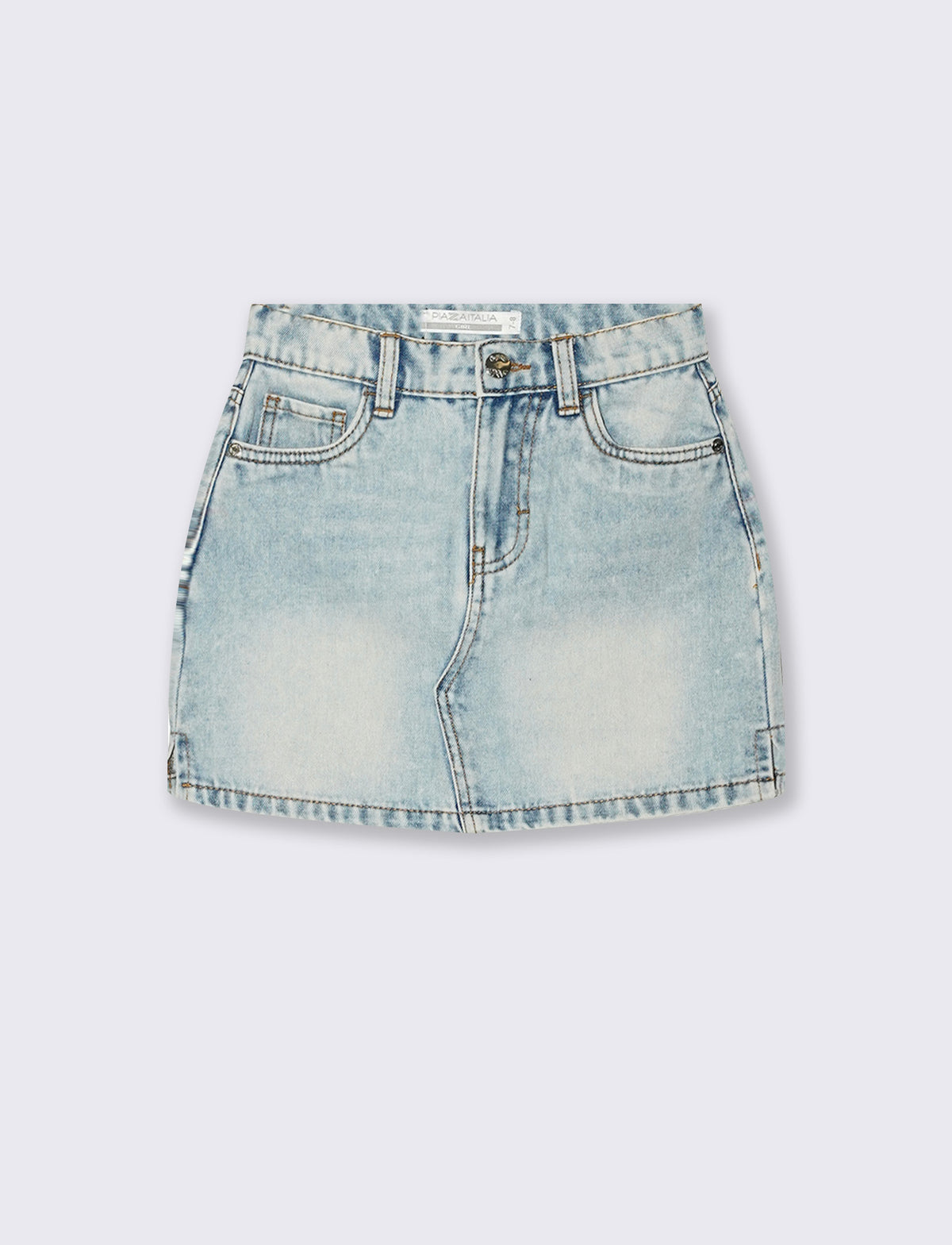 Gonna in denim 100% cotone. - Denim chiaro
