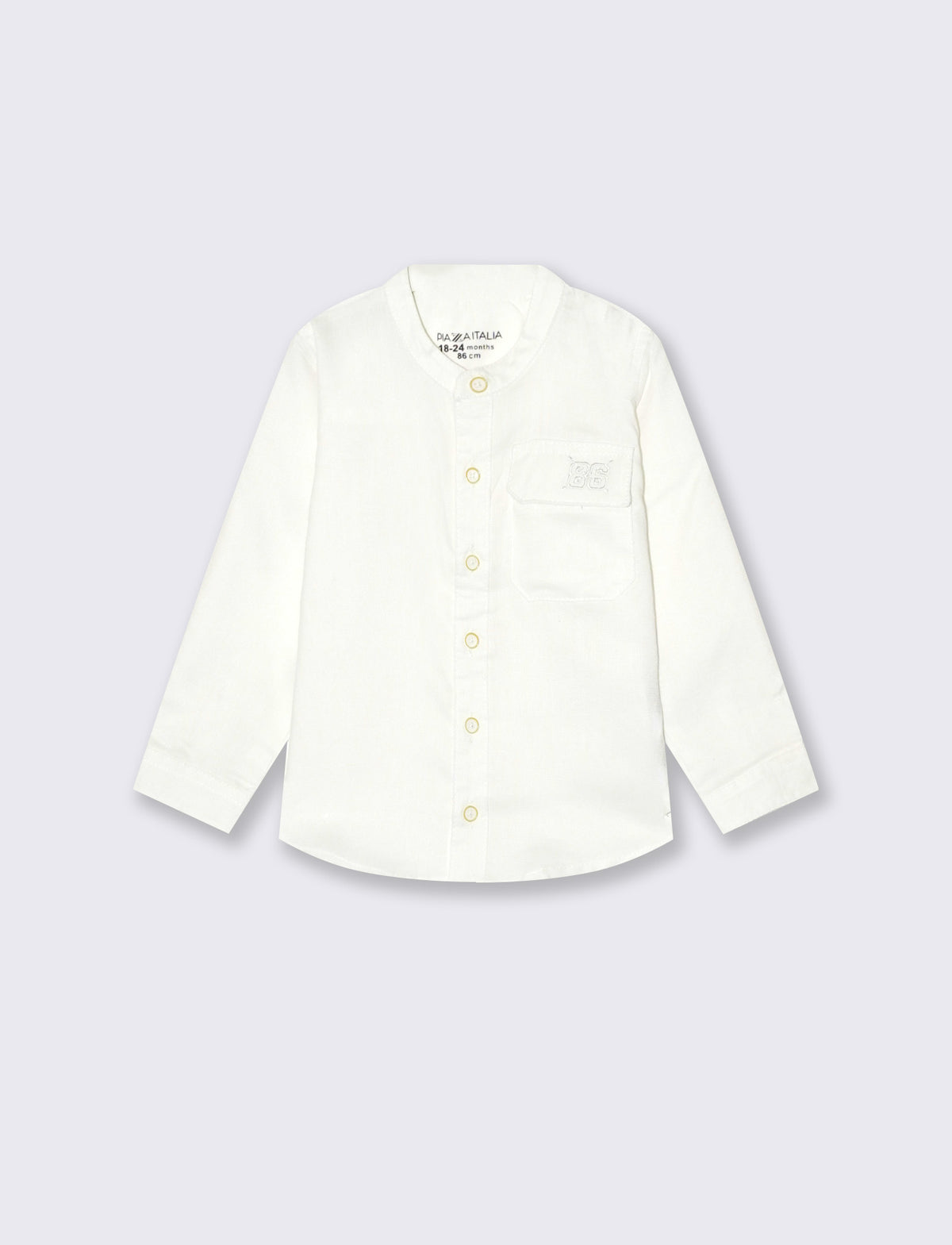 Camicia modello alla coreana - Bianco latte