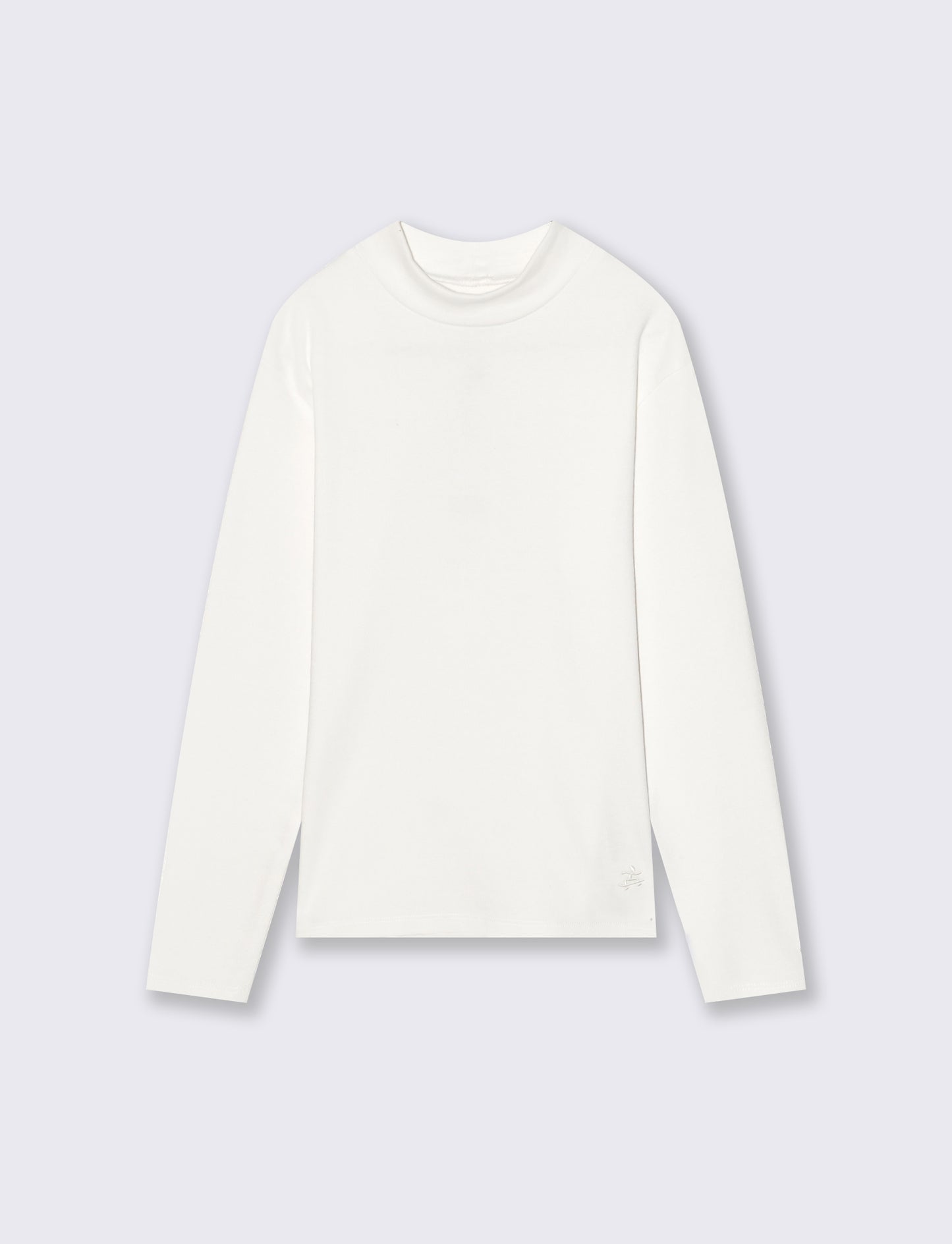 T-shirt mezzo collo caldo cotone. - Bianco