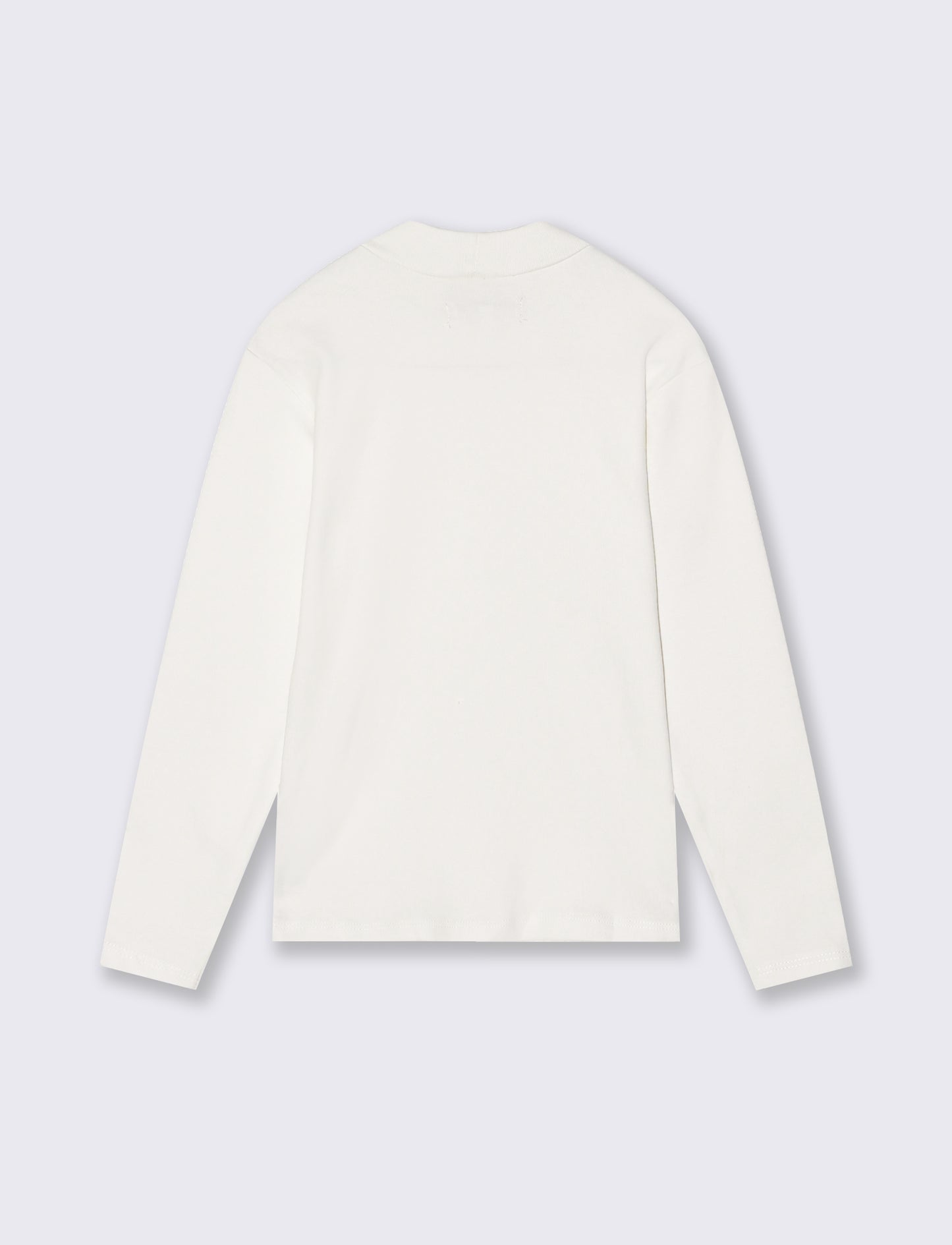 T-shirt mezzo collo caldo cotone. - Bianco sporco