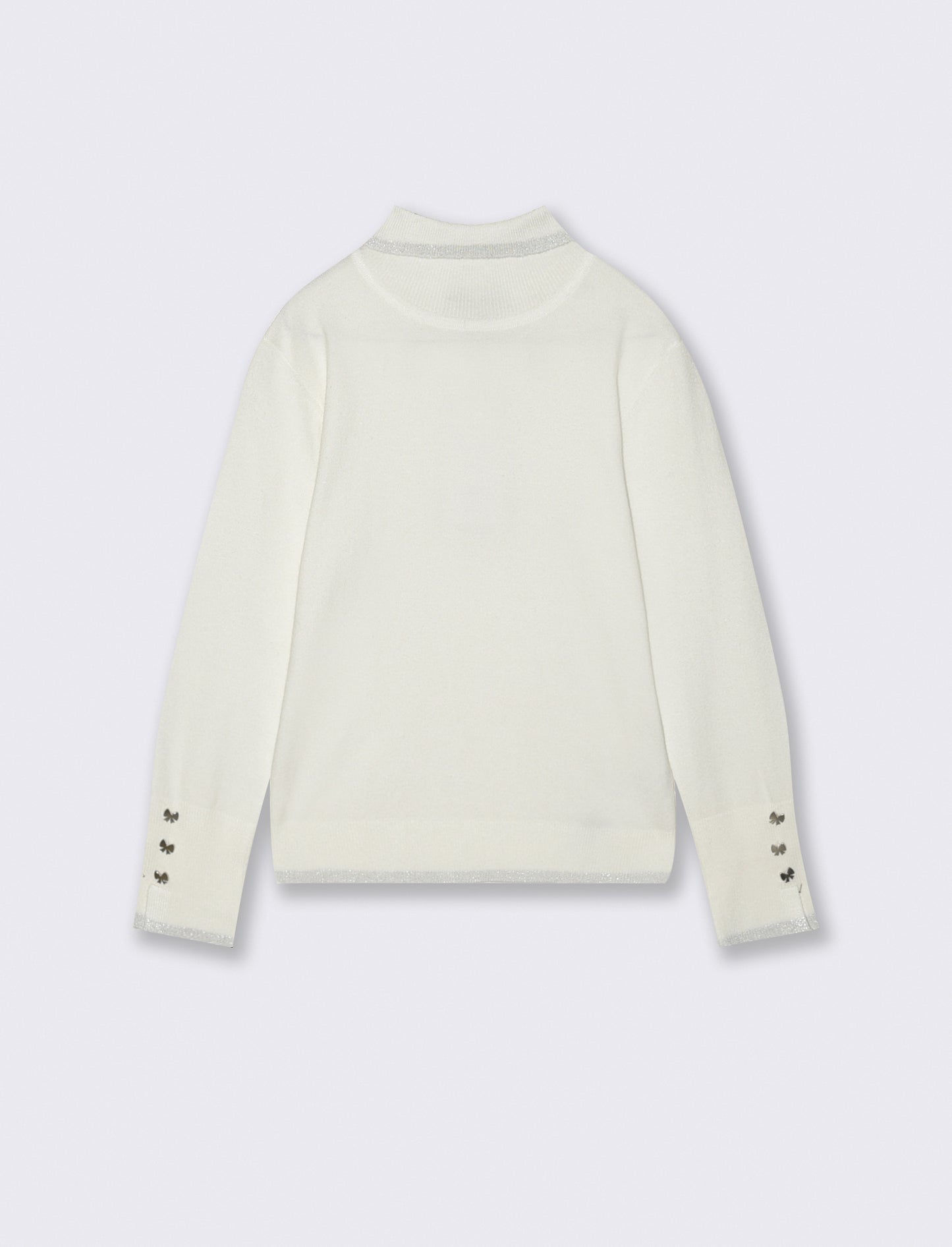 Lupetto con bordino metallizzato - Bianco sporco