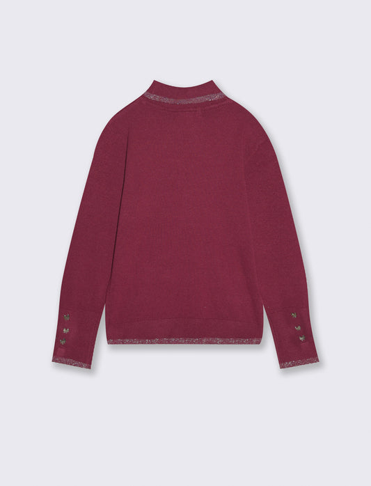 Lupetto con bordino metallizzato - Rosso amarena