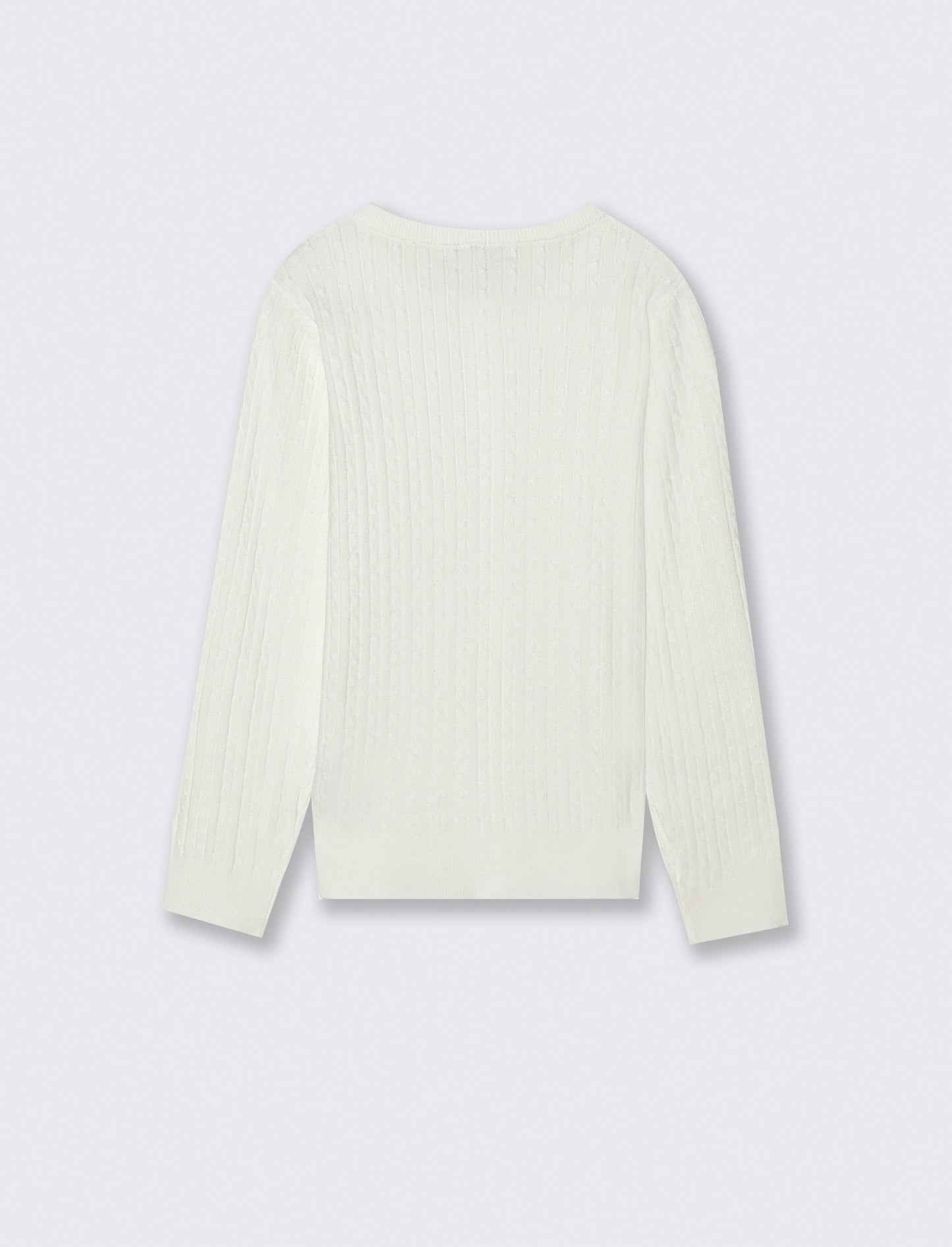 Cardigan girocollo - Bianco sporco