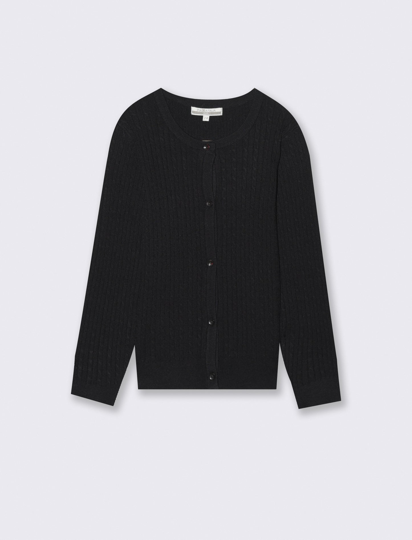 Cardigan girocollo - Nero