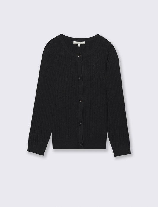 Cardigan girocollo - Nero