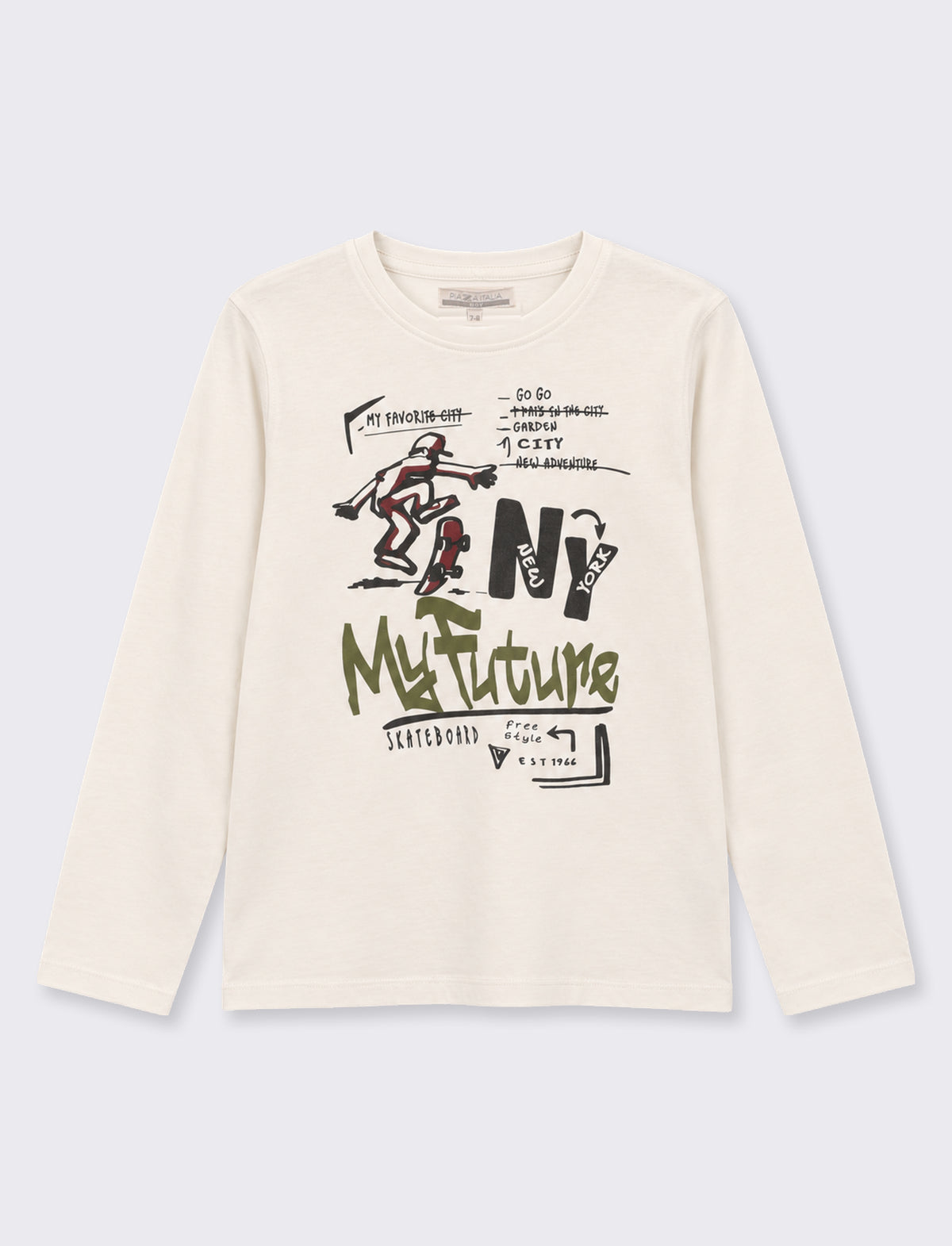 T-shirt in cotone - Bianco latte