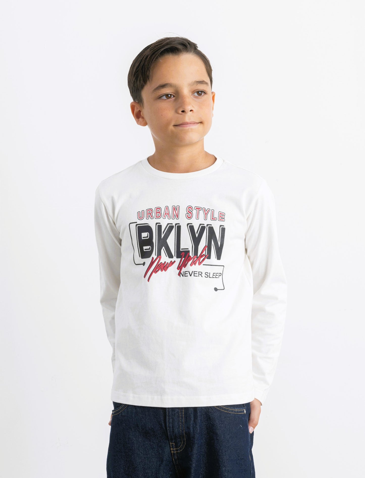 T-SHIRT MANICA LUNGA - Bianco latte