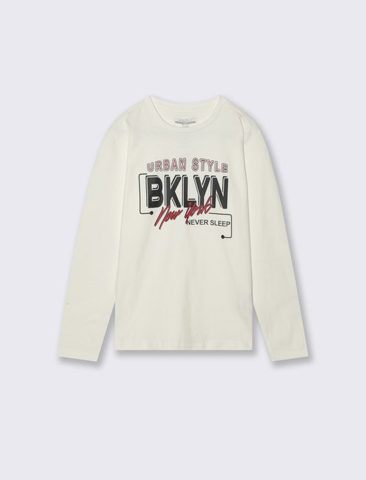 T-SHIRT MANICA LUNGA - Bianco latte