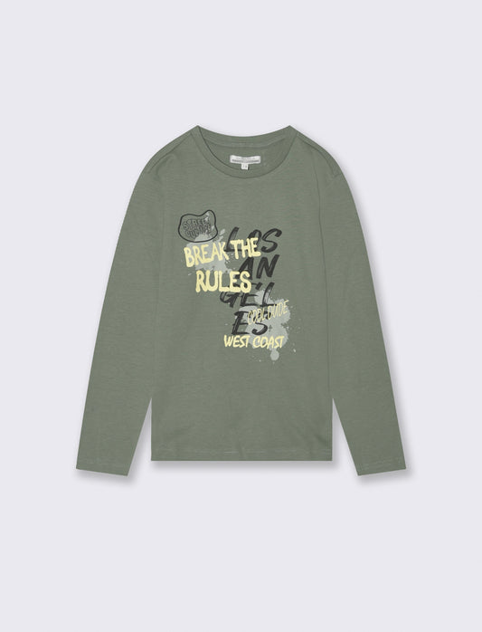 T-SHIRT MANICA LUNGA - Verde salvia