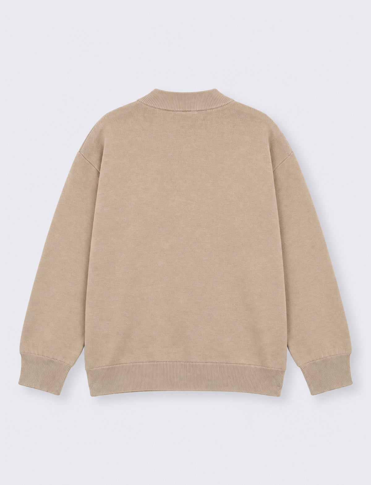 MAGLIA APERTA CON COLLO IN COSTINA - Beige