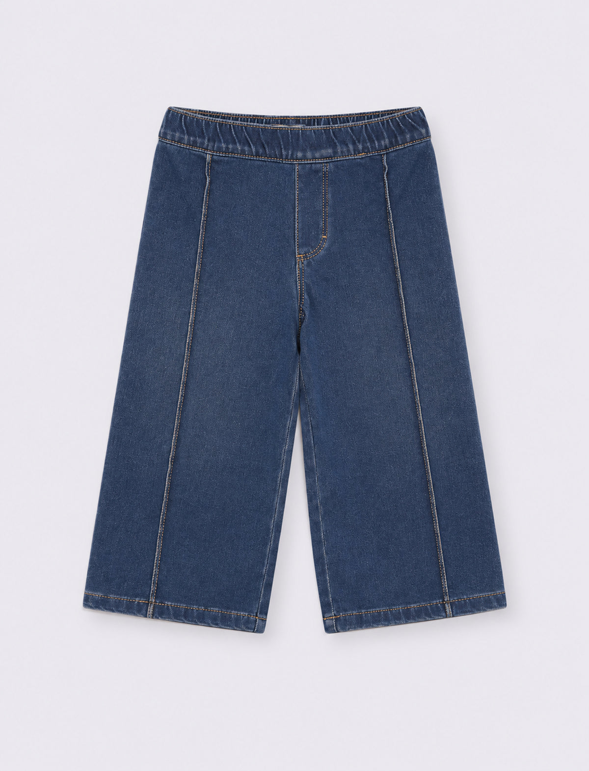 Pantaloni ampi con ripresa - Denim