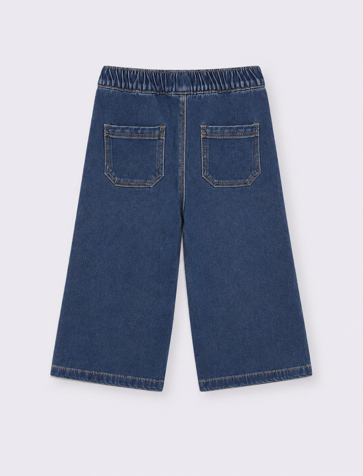 Pantaloni ampi con ripresa - Denim