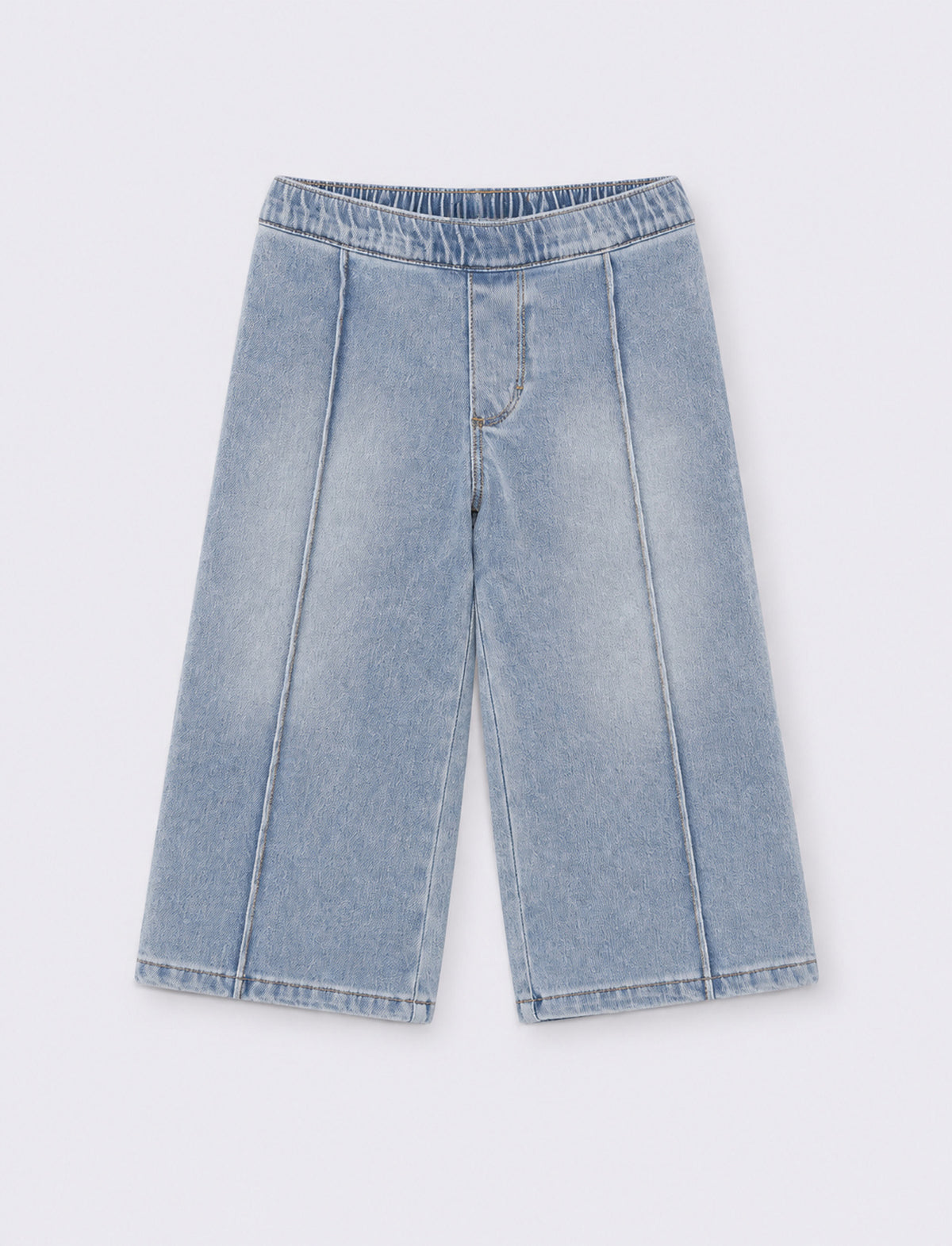 Pantaloni ampi con ripresa - Denim chiaro