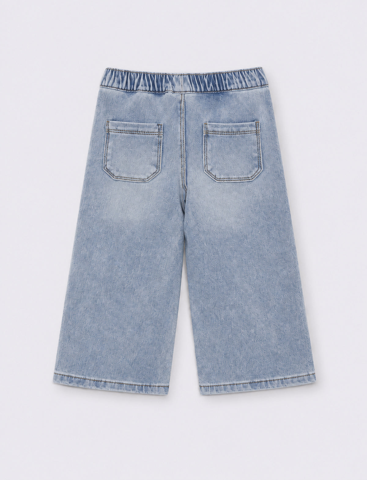 Pantaloni ampi con ripresa - Denim chiaro