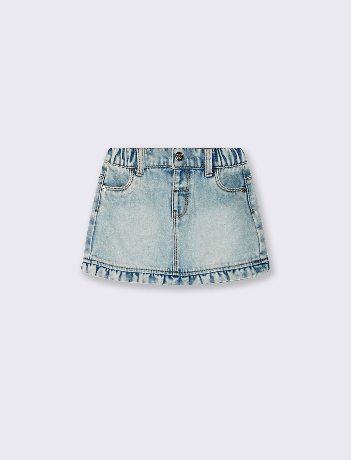 Gonna in denim 100% cotone. - Denim chiaro