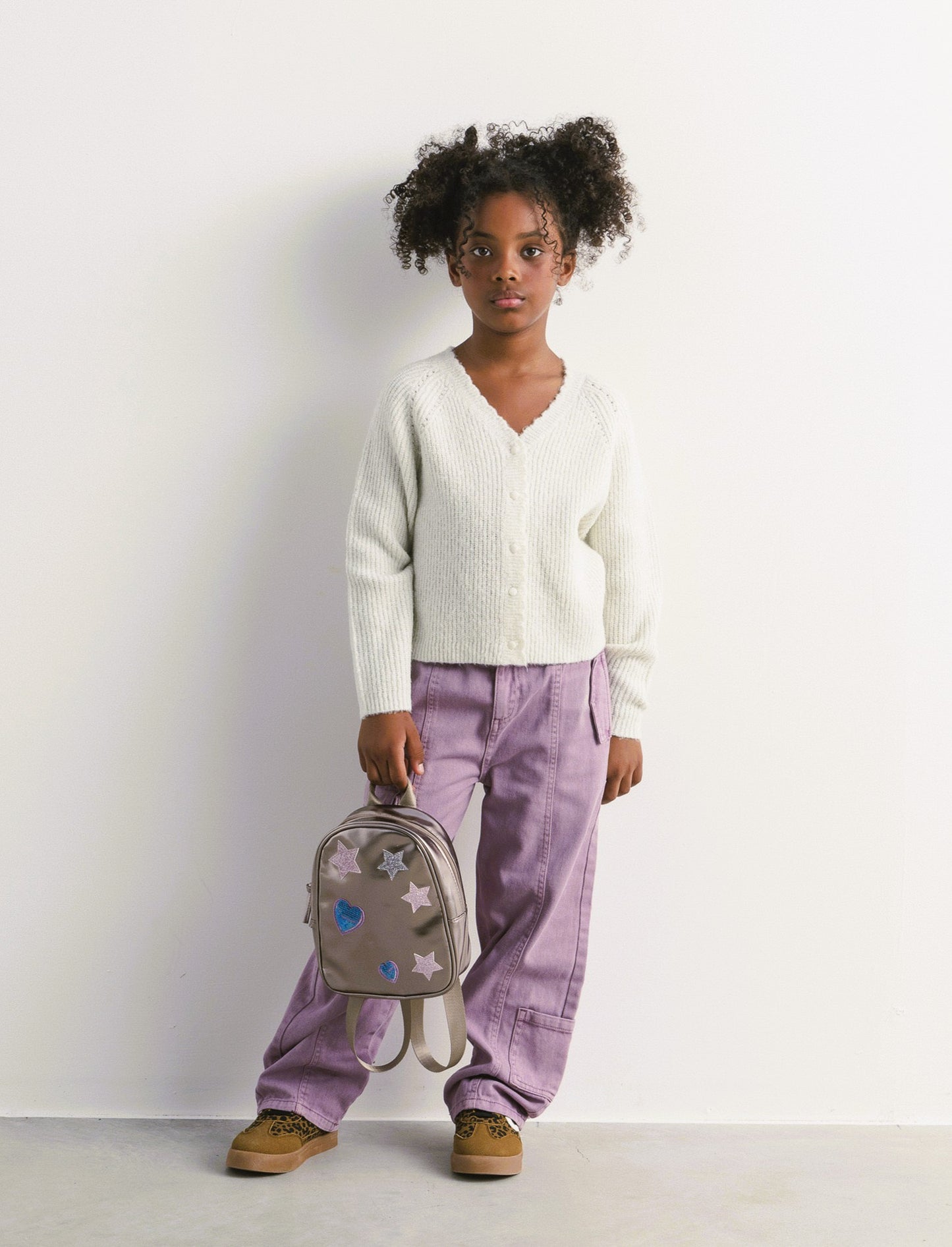 Cardigan manica raglan in morbida maglieria con filato metallizzato. - Bianco sporco