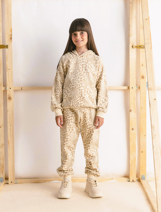 Jogger stampato - Beige