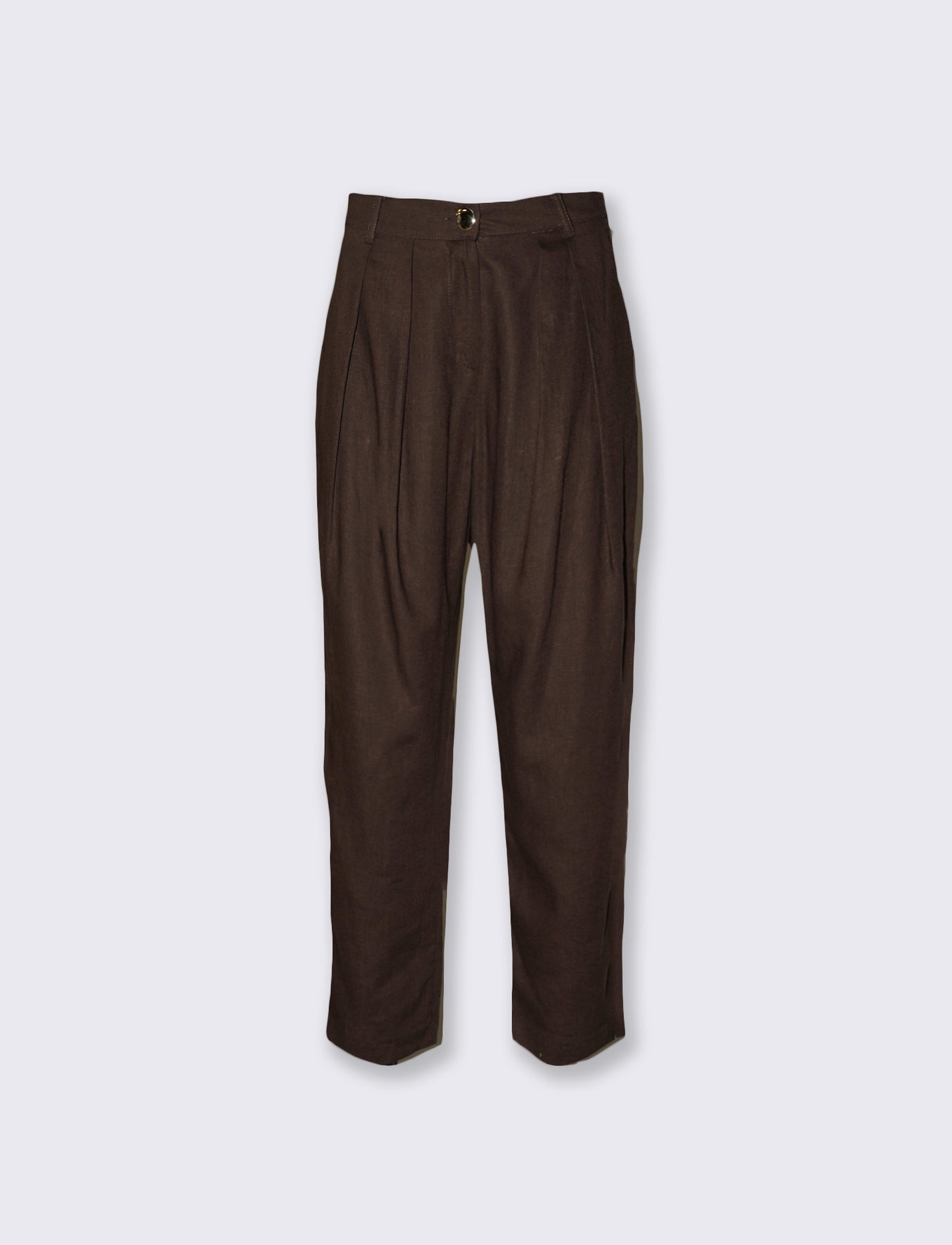 Pantaloni in lino con bottoni e pinches - Caffe'