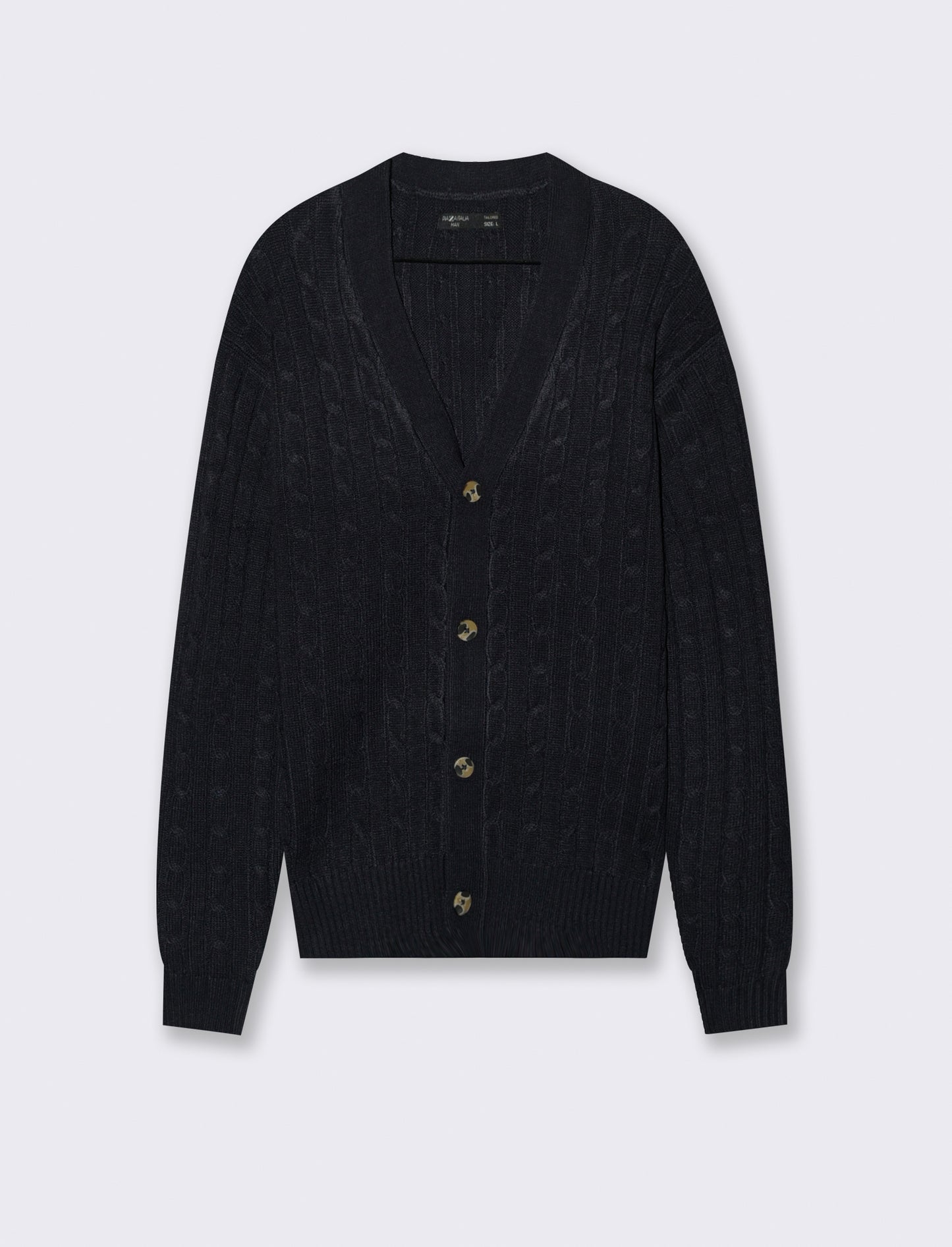 MAGLIA CARDIGAN A TRECCE: - Blu