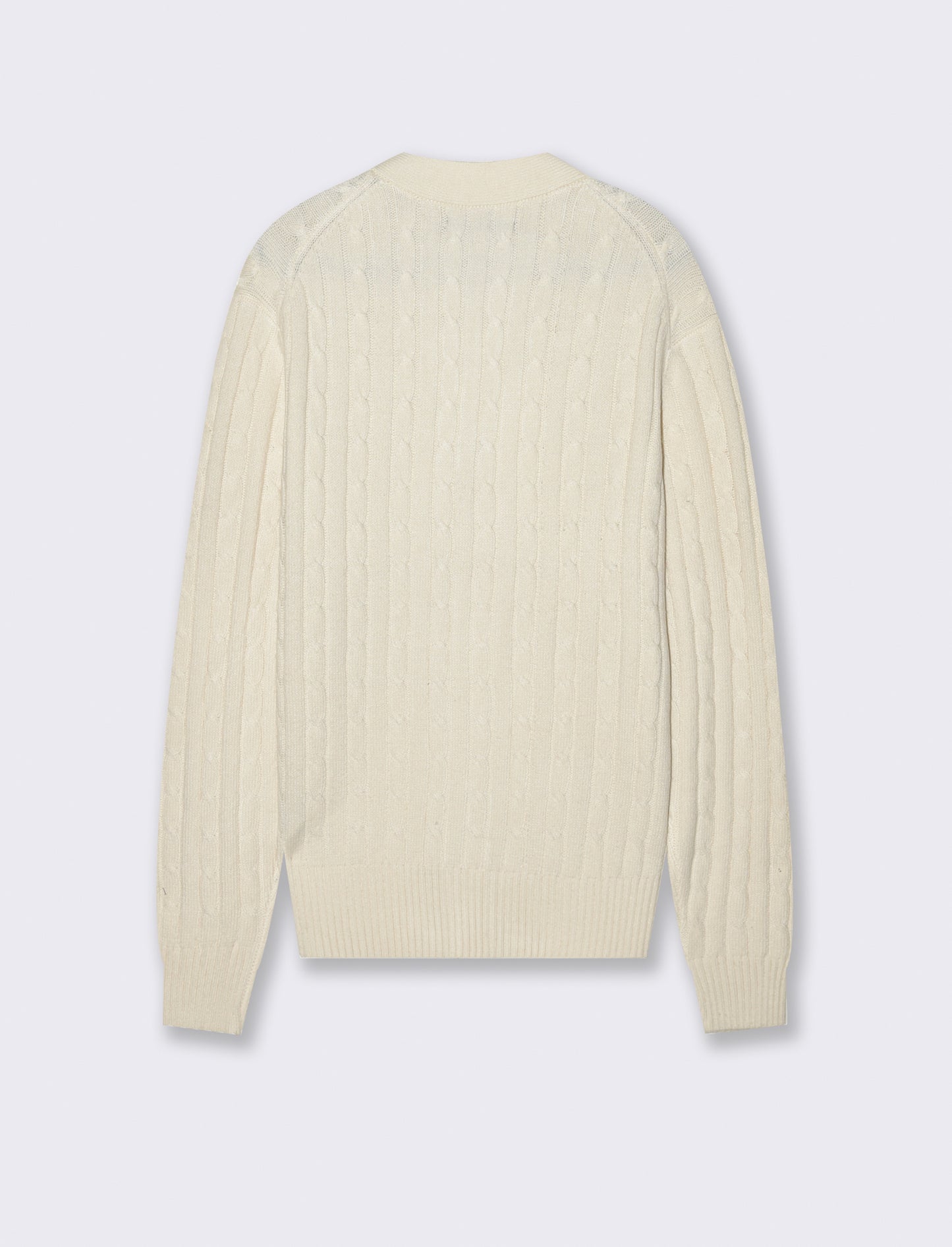 MAGLIA CARDIGAN A TRECCE: - Beige ecru