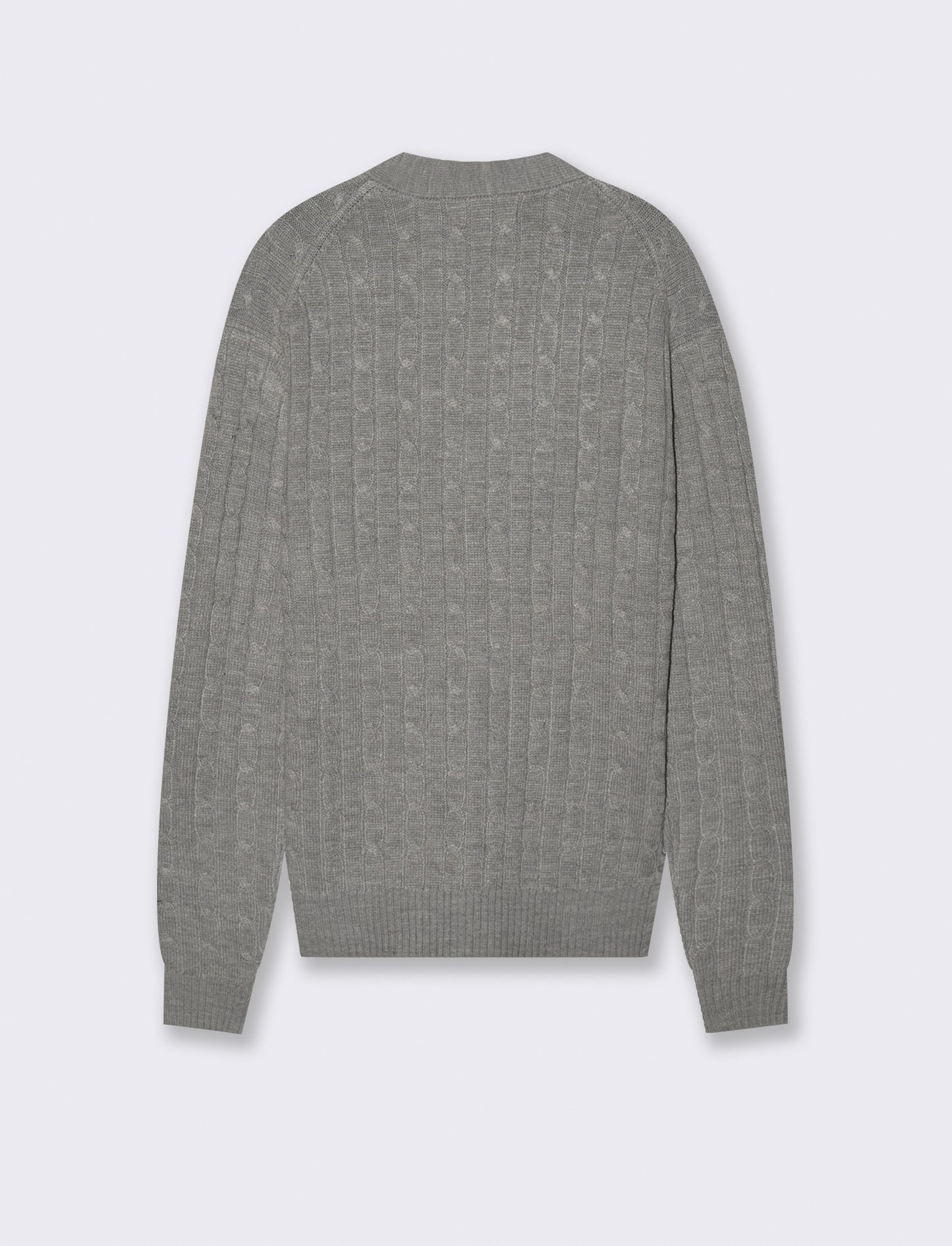 MAGLIA CARDIGAN A TRECCE: - Grigio mel.